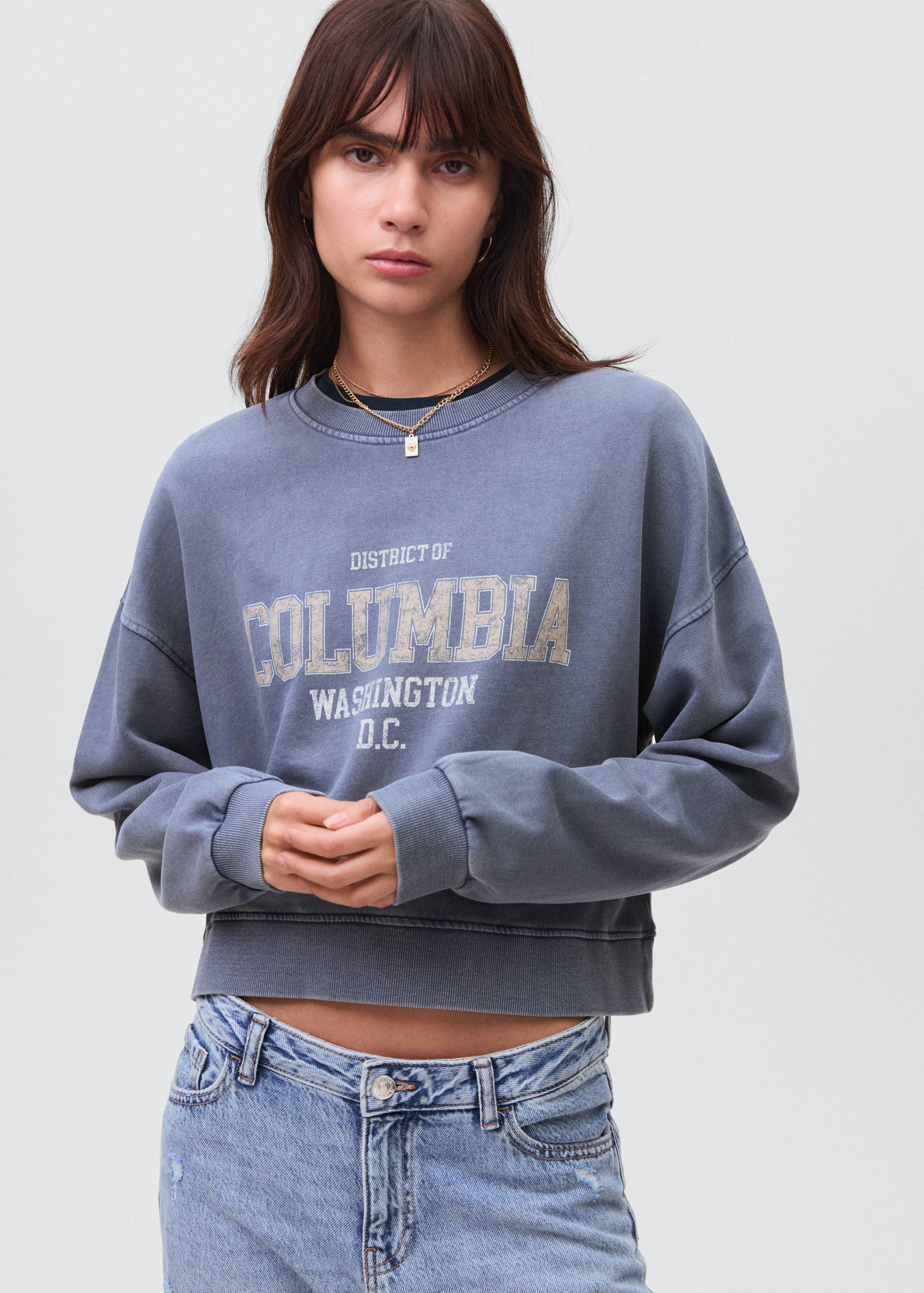Sweat-shirt coton imprimé - Plan moyen