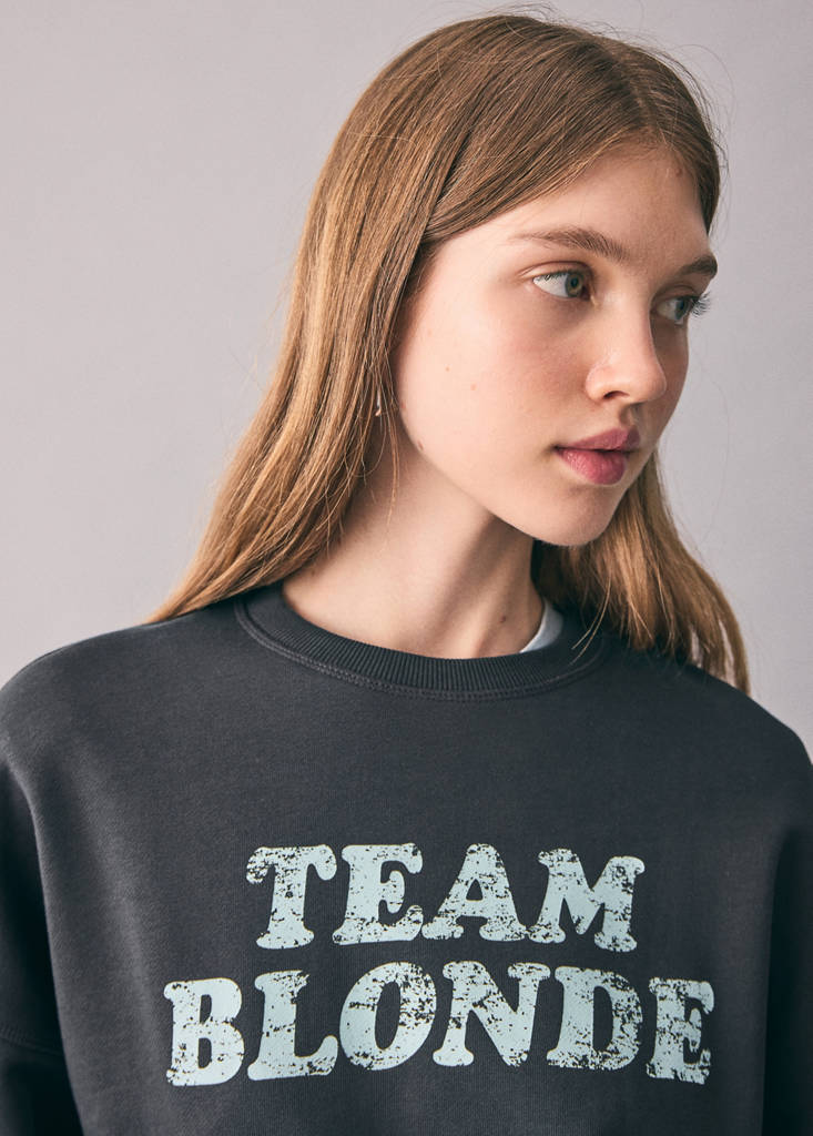 Printed cotton sweatshirt — Charcoal