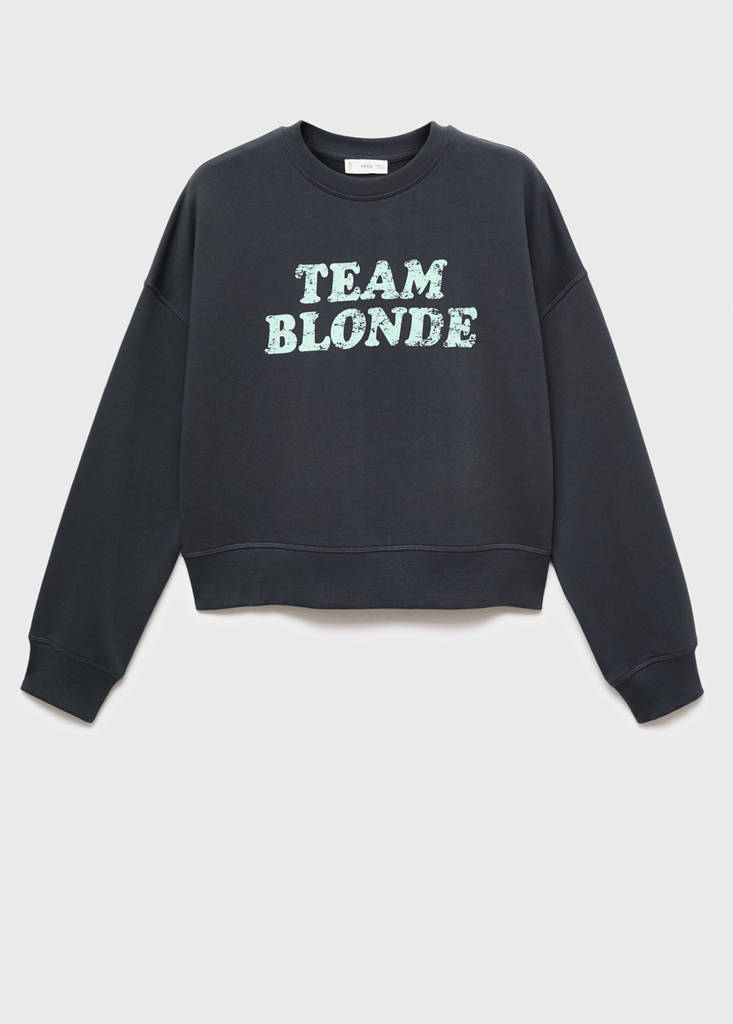 Printed cotton sweatshirt — Charcoal