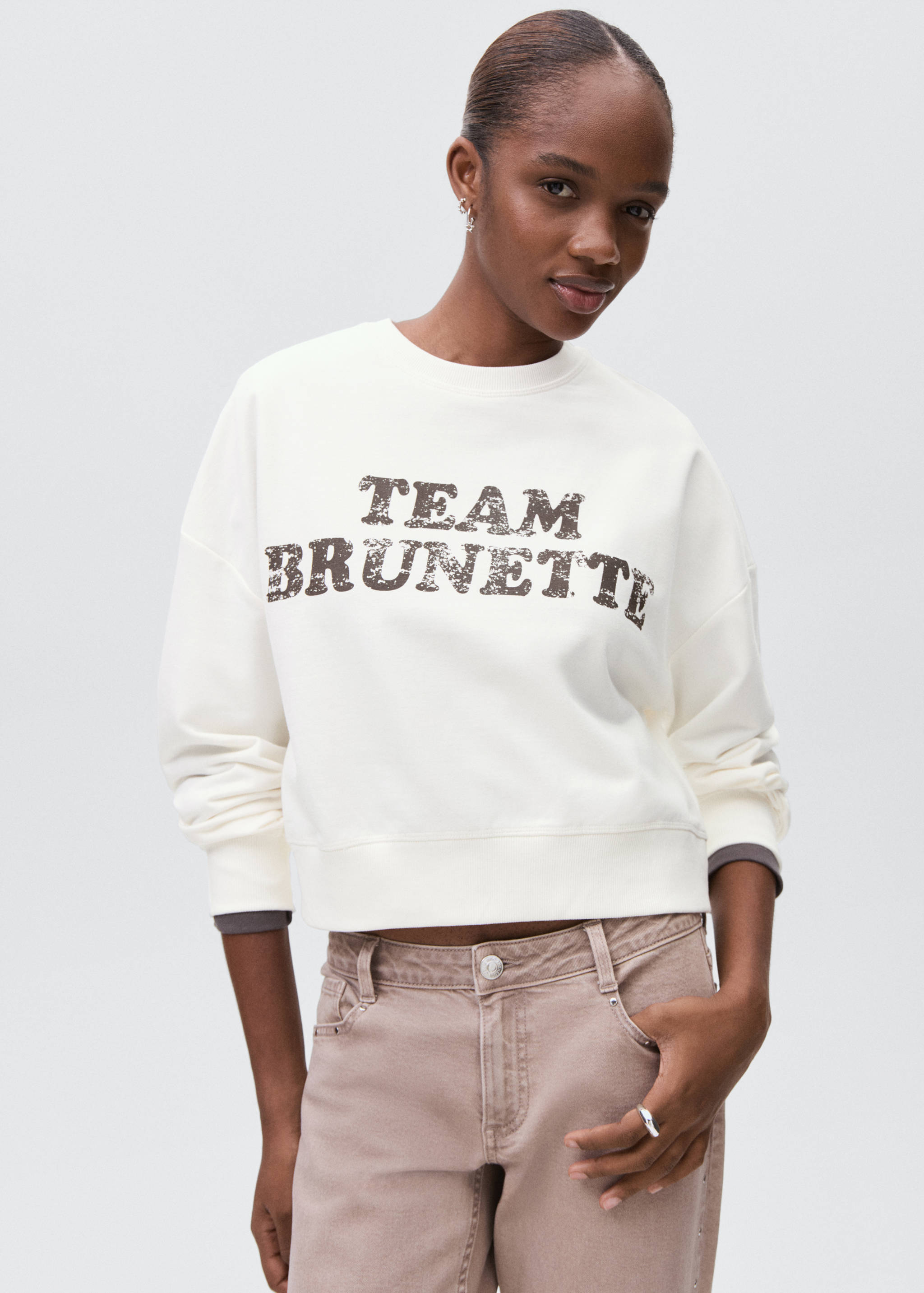 Sweat-shirt coton imprimé - Plan moyen