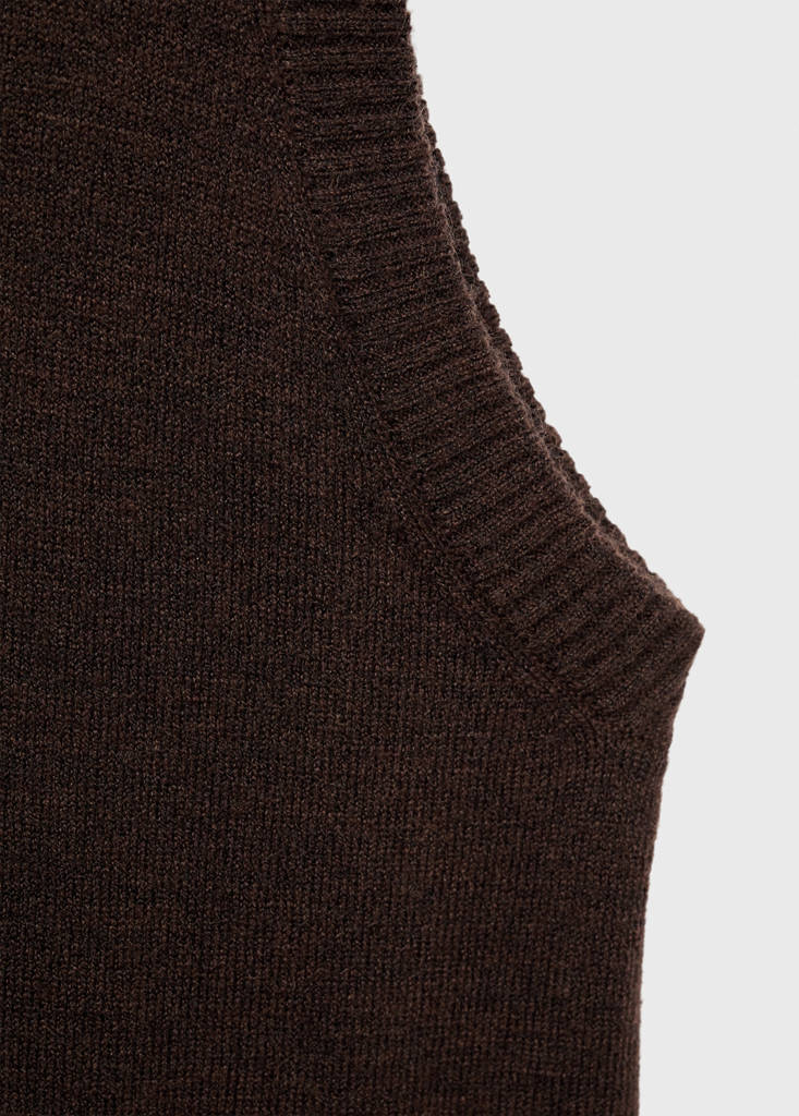 Knitted turtleneck dress — Chocolate