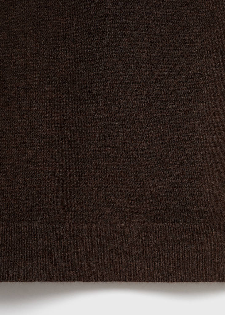 Knitted turtleneck dress — Chocolate