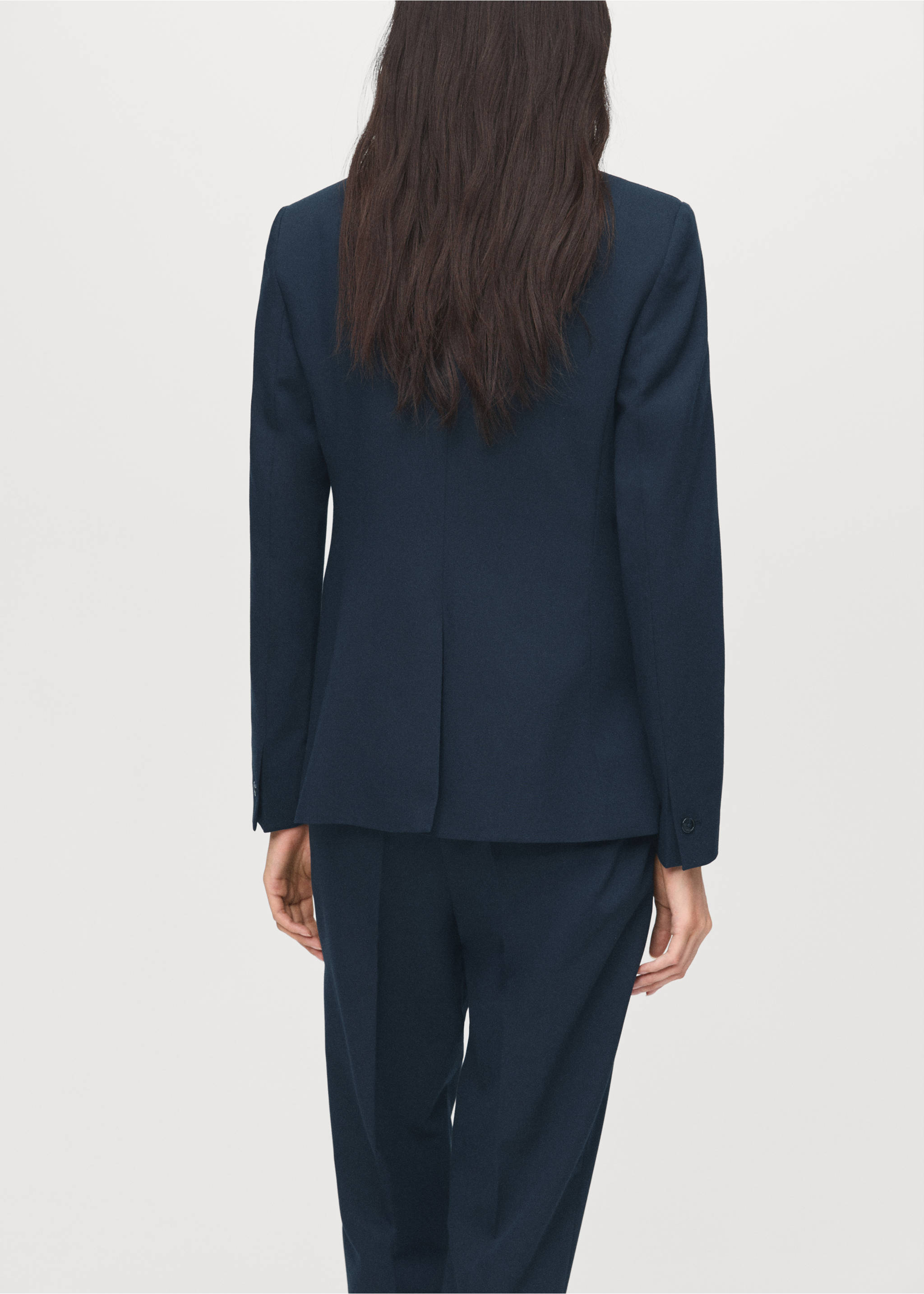 Blazer traje entallada - Reverso del artículo, Azul marino. Ref: 17045806-00.