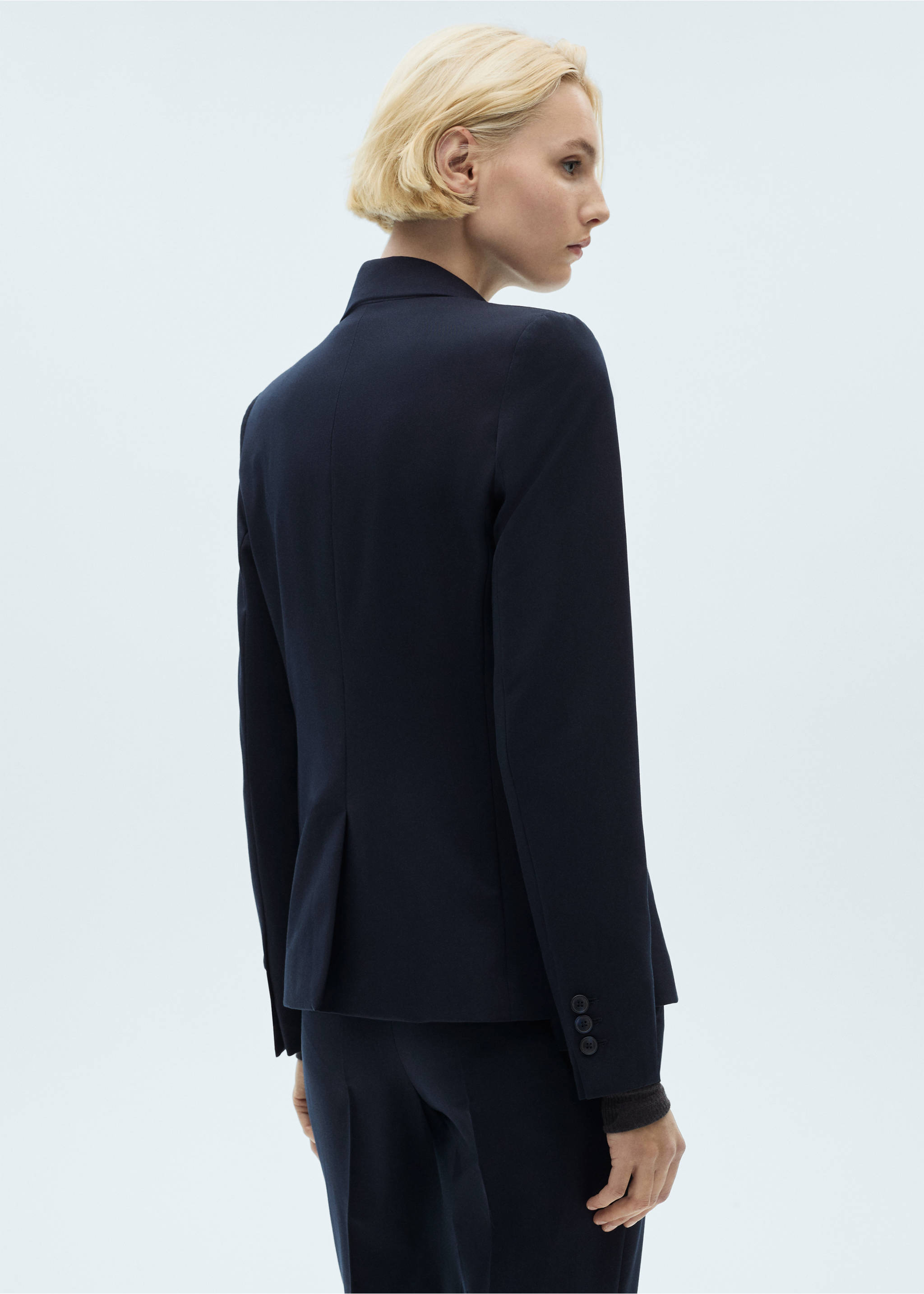 Blazer traje entallada - Reverso del artículo, Azul marino oscuro. Ref: 17045806-00.