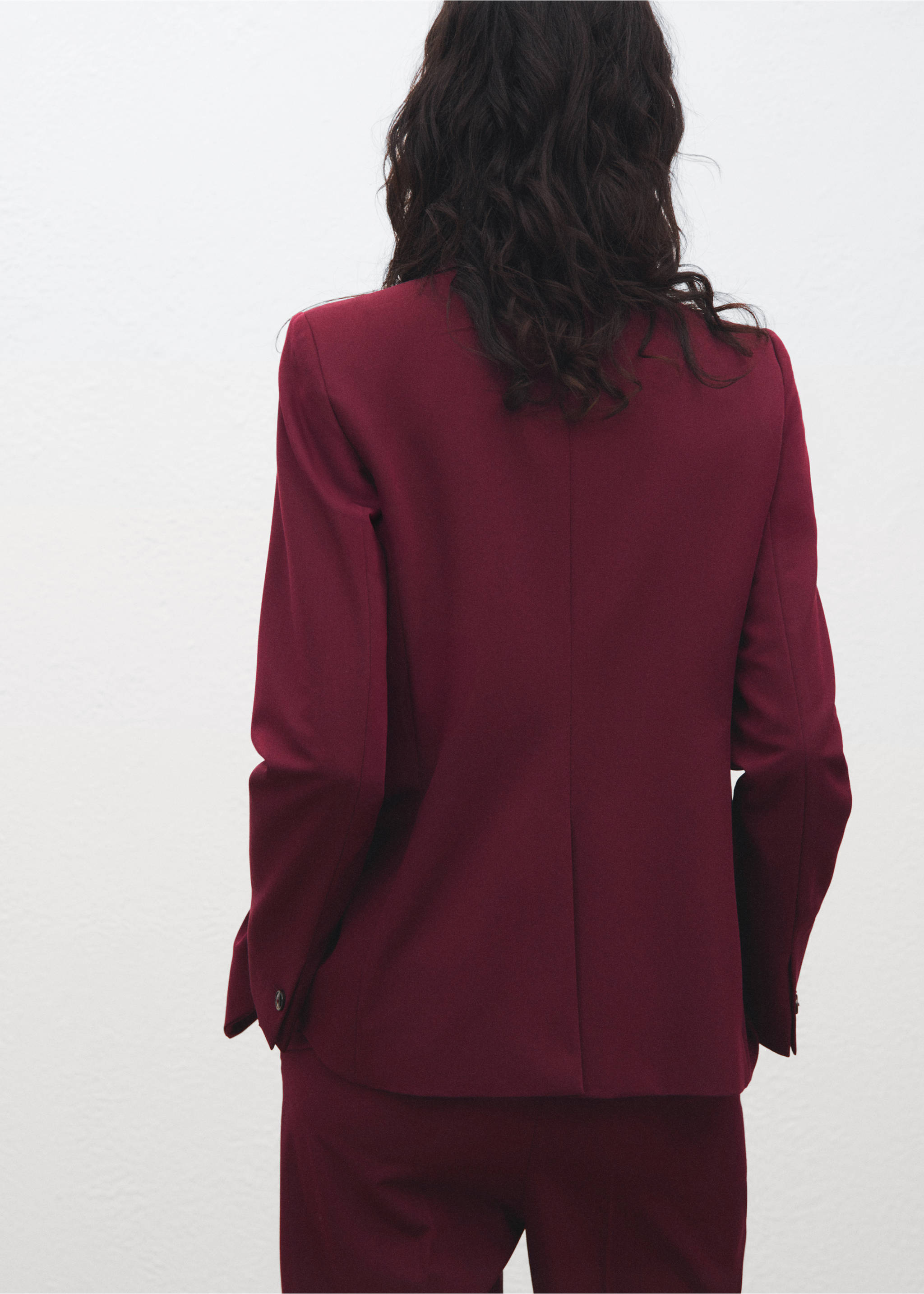 Blazer traje entallada - Reverso del artículo, Vino. Ref: 17045806-00.