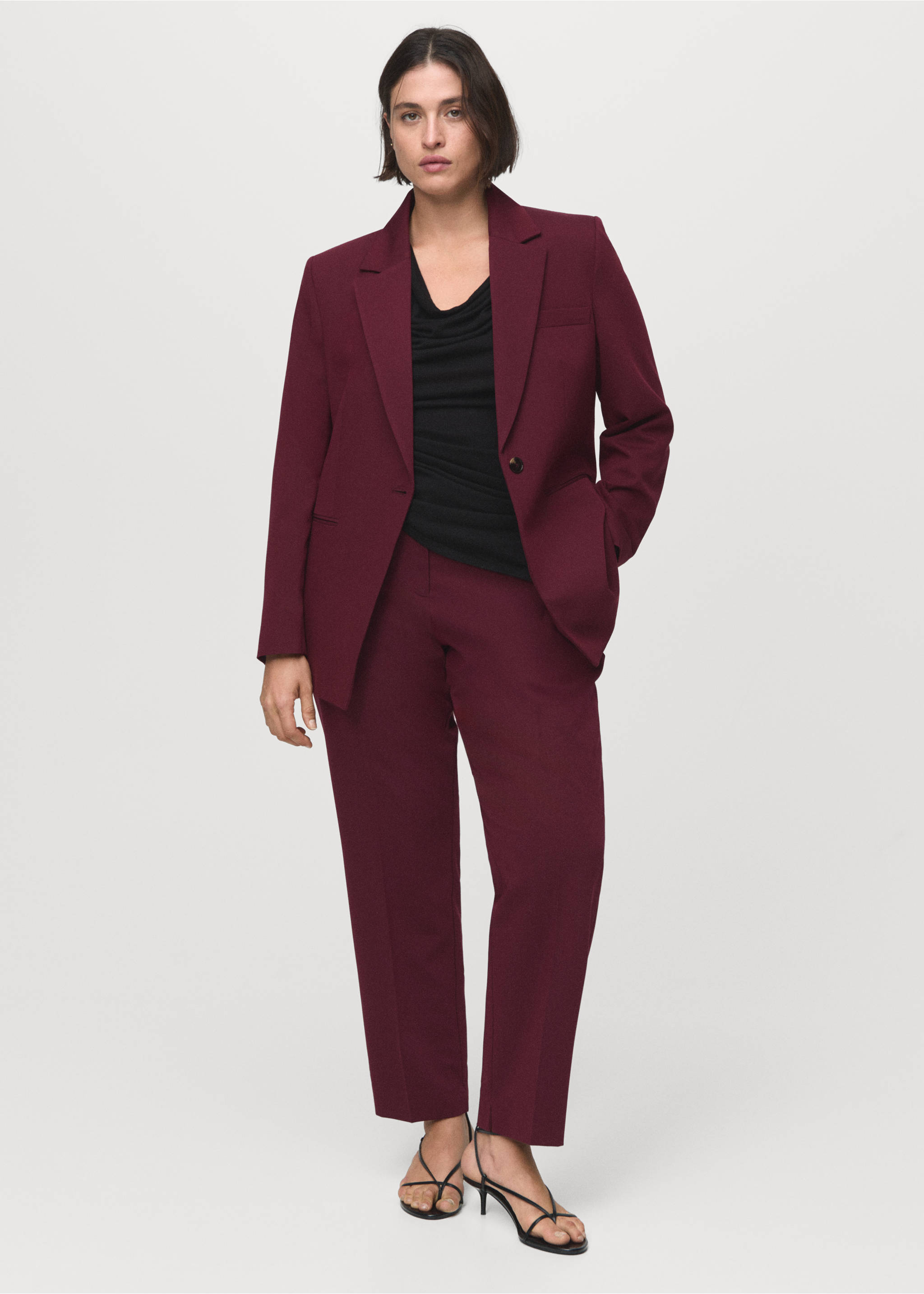 Blazer traje entallada - Detalle del artículo 3, Vino. Ref: 17045806-00.