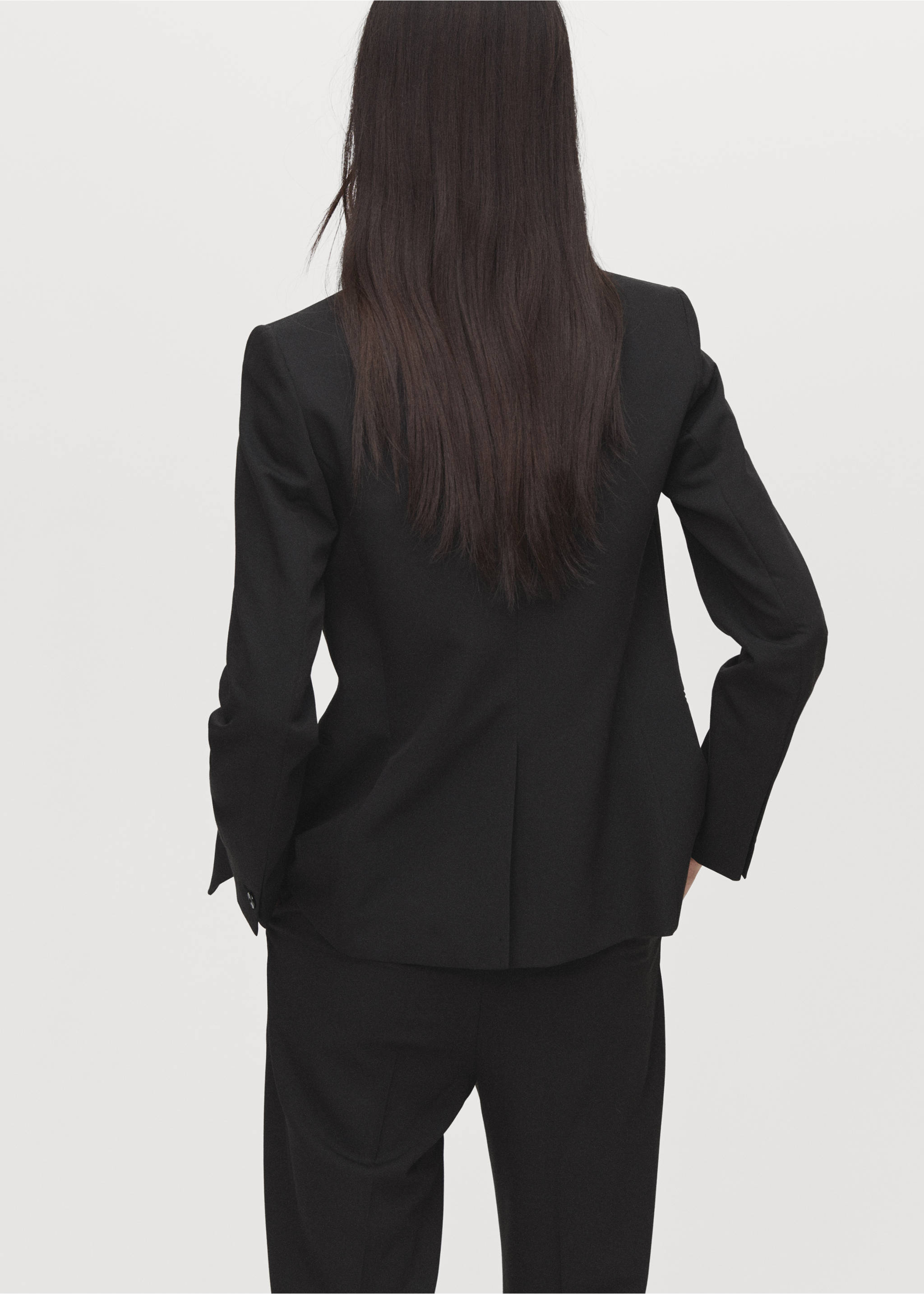 Fitted suit blazer - Reverse of the article, Black. Ref: 17045806-00.
