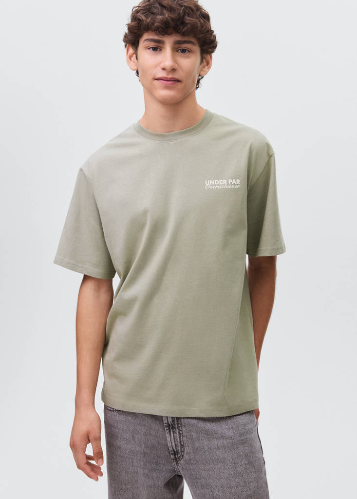 Printed cotton-blend t-shirt — Green