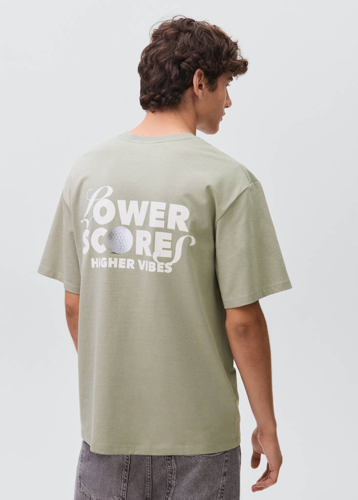 Printed cotton-blend t-shirt — Green
