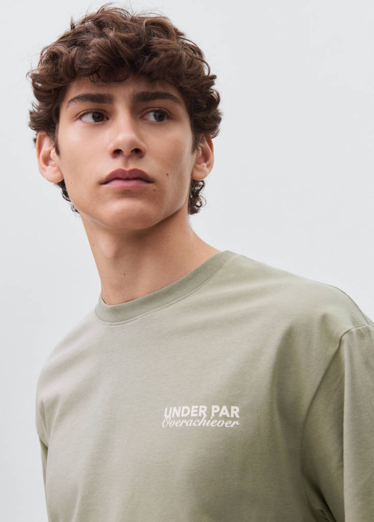 Printed cotton-blend t-shirt — Green