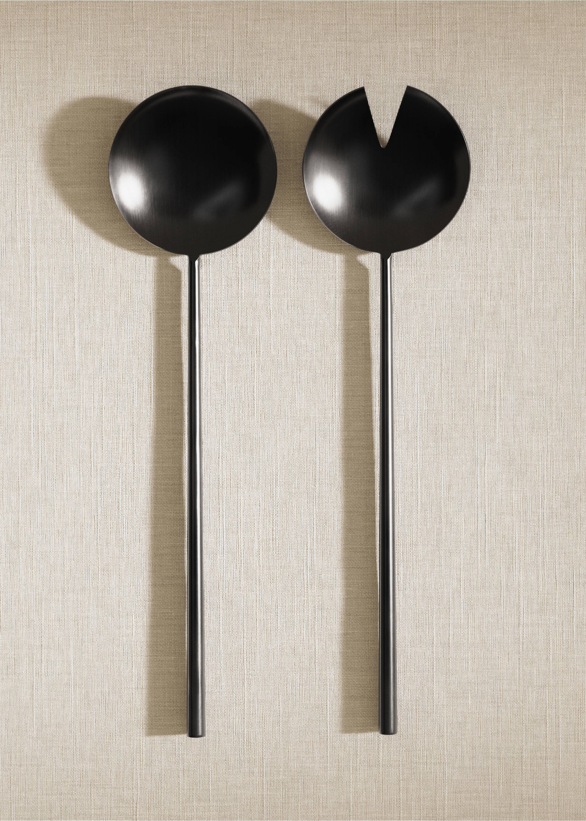 2-piece matte stainless steel serving cutlery set - General plane, Black. Ref: 17045811-00.