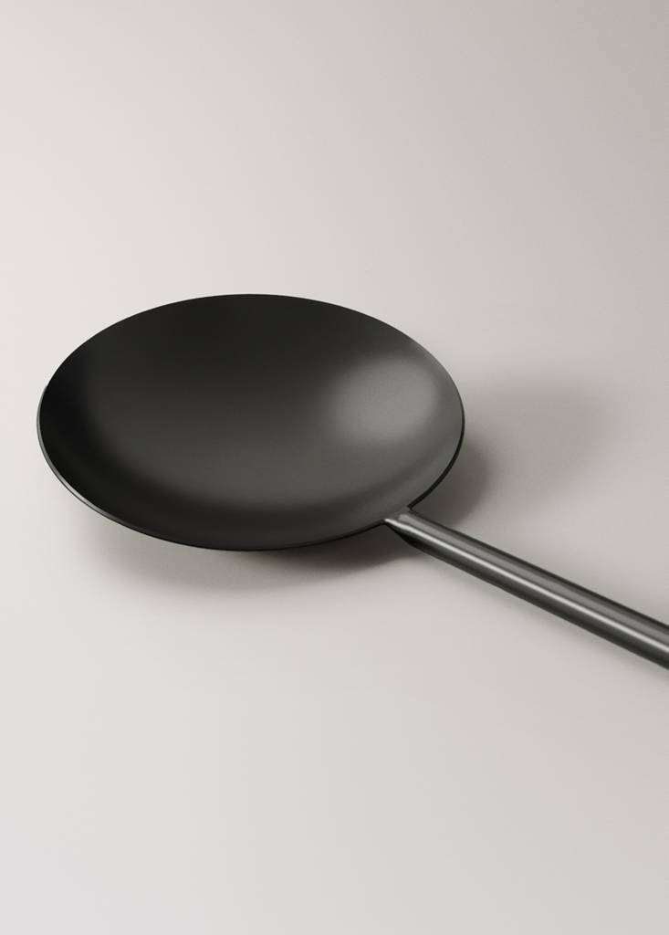 Set of 2 matte stainless steel serving utensils — Black