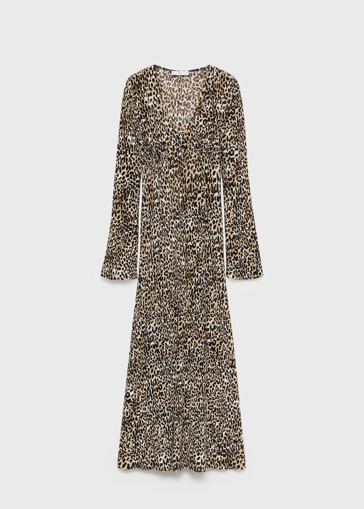 Printed V-neck dress — Black