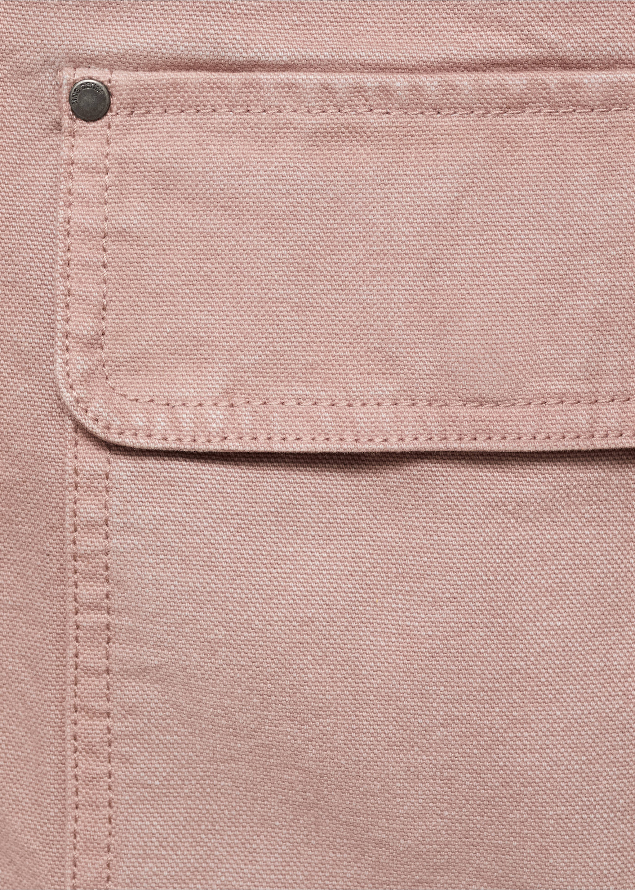 Corduroy collar denim jacket - Details of the article 0, Pale Pink. Ref: 17045813-00.