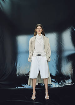 Striped blouse with handkerchief — White 2