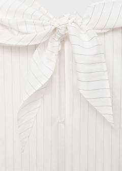 Striped blouse with handkerchief — White 11