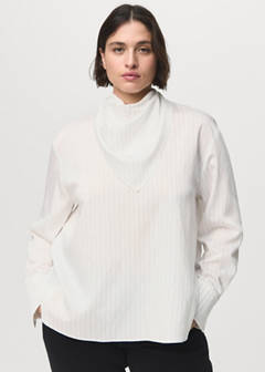 Striped blouse with handkerchief — White 8