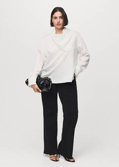 Striped blouse with handkerchief — White 12