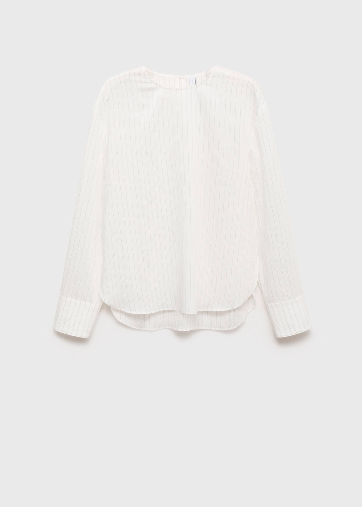 Striped blouse with handkerchief — White