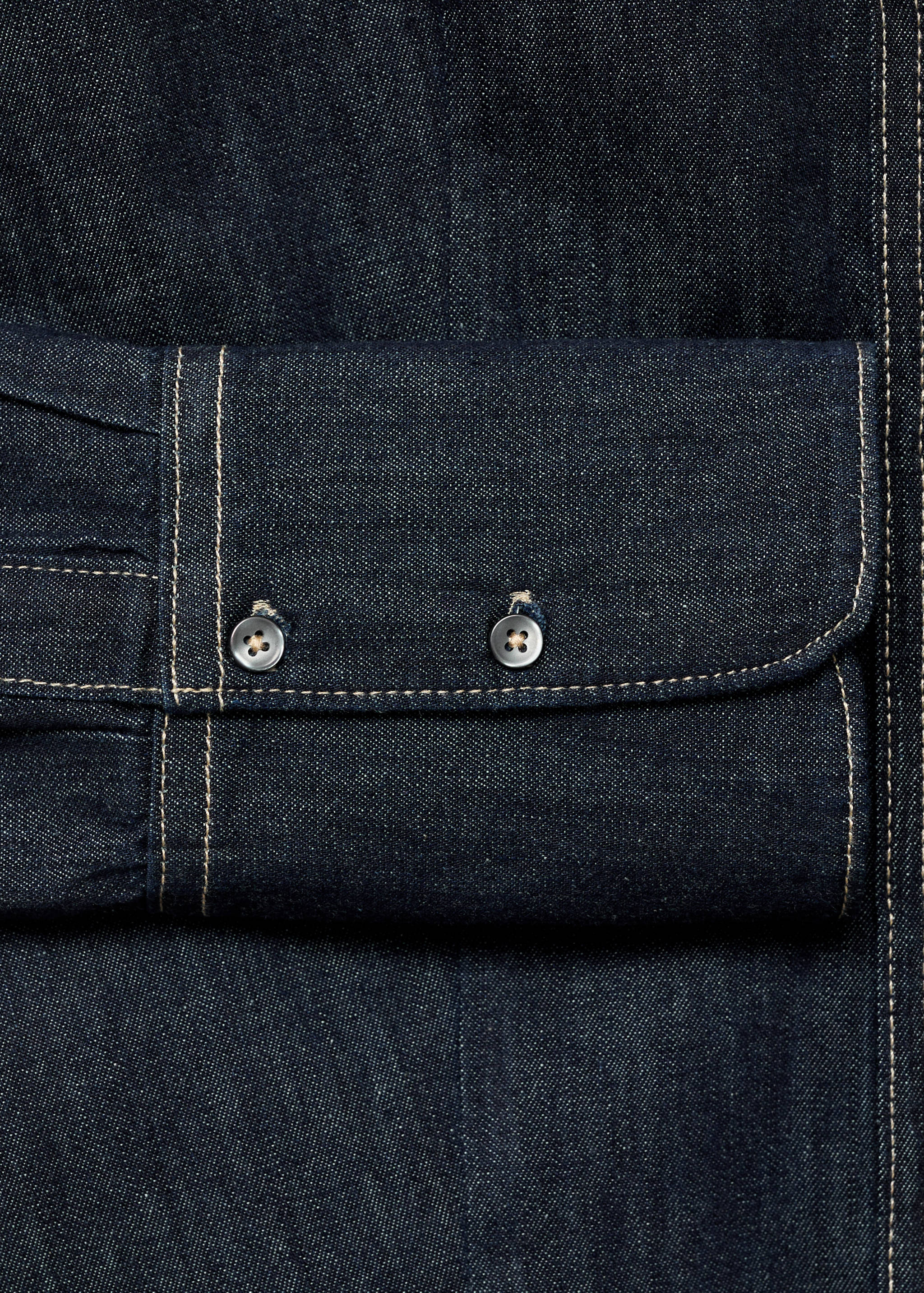Denim shirt with seams - Details of the article 0
