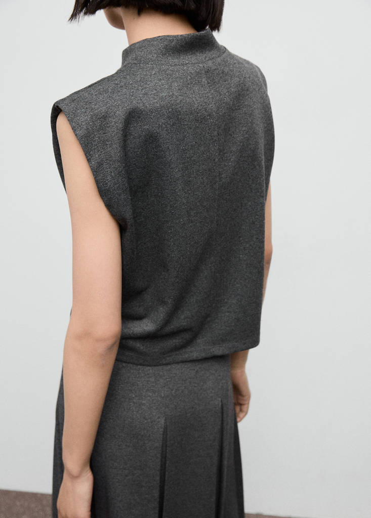 Perkins-neck top — Grey