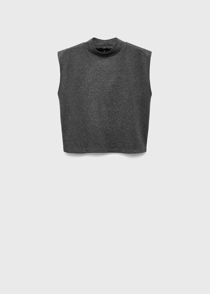 Perkins-neck top — Grey