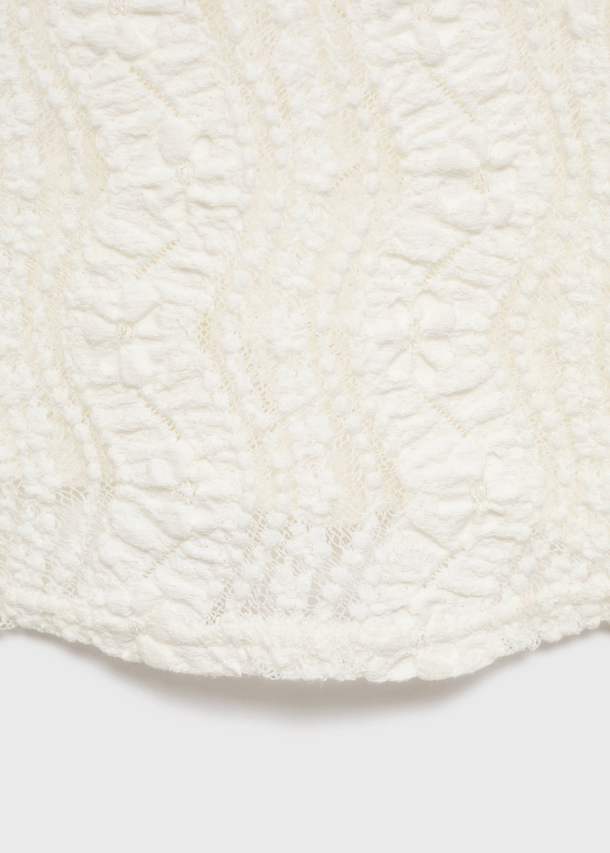 Openwork sweater with perkins collar - Details of the article 0