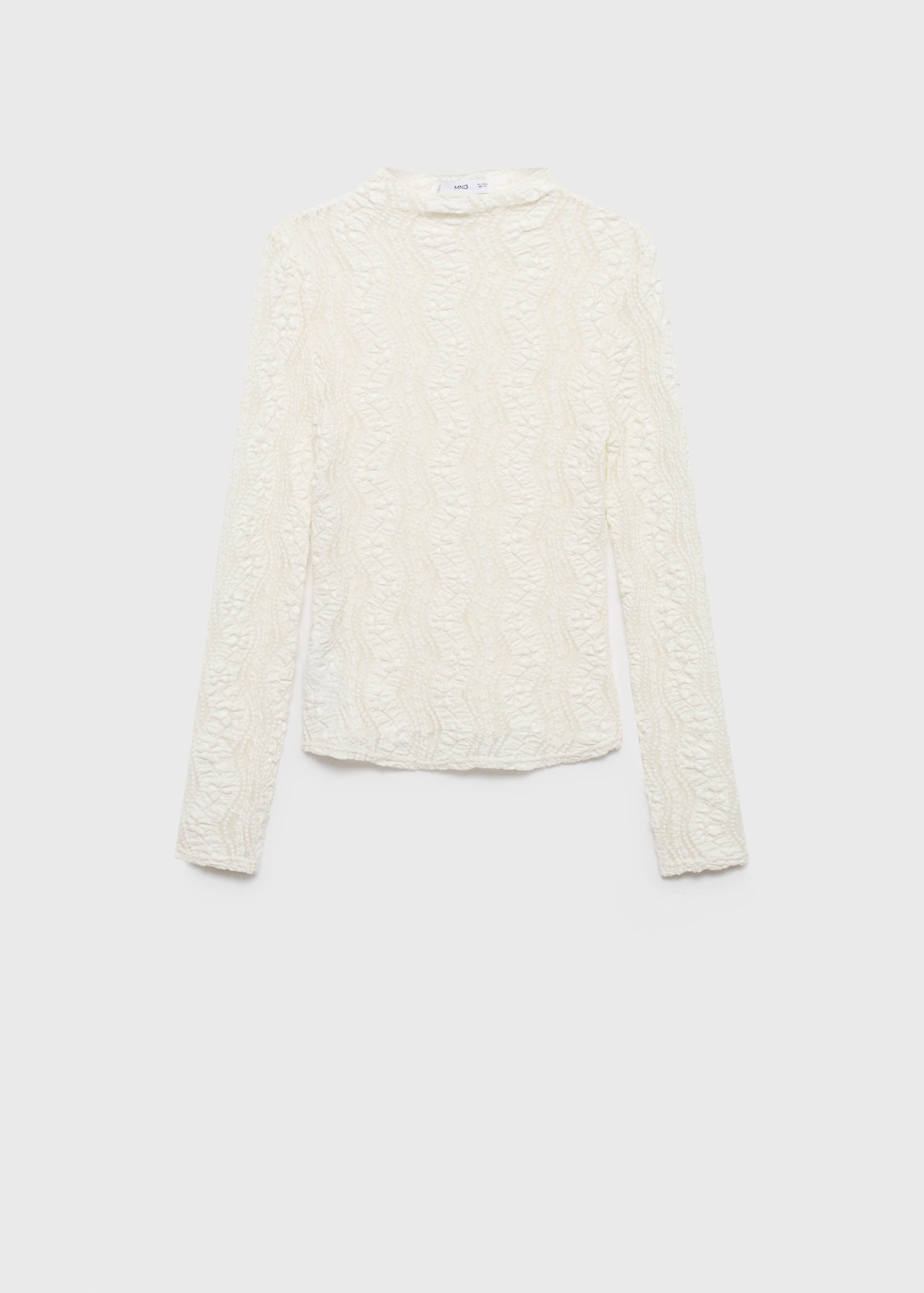 Sweater with perkins collar and lace design - Article without model