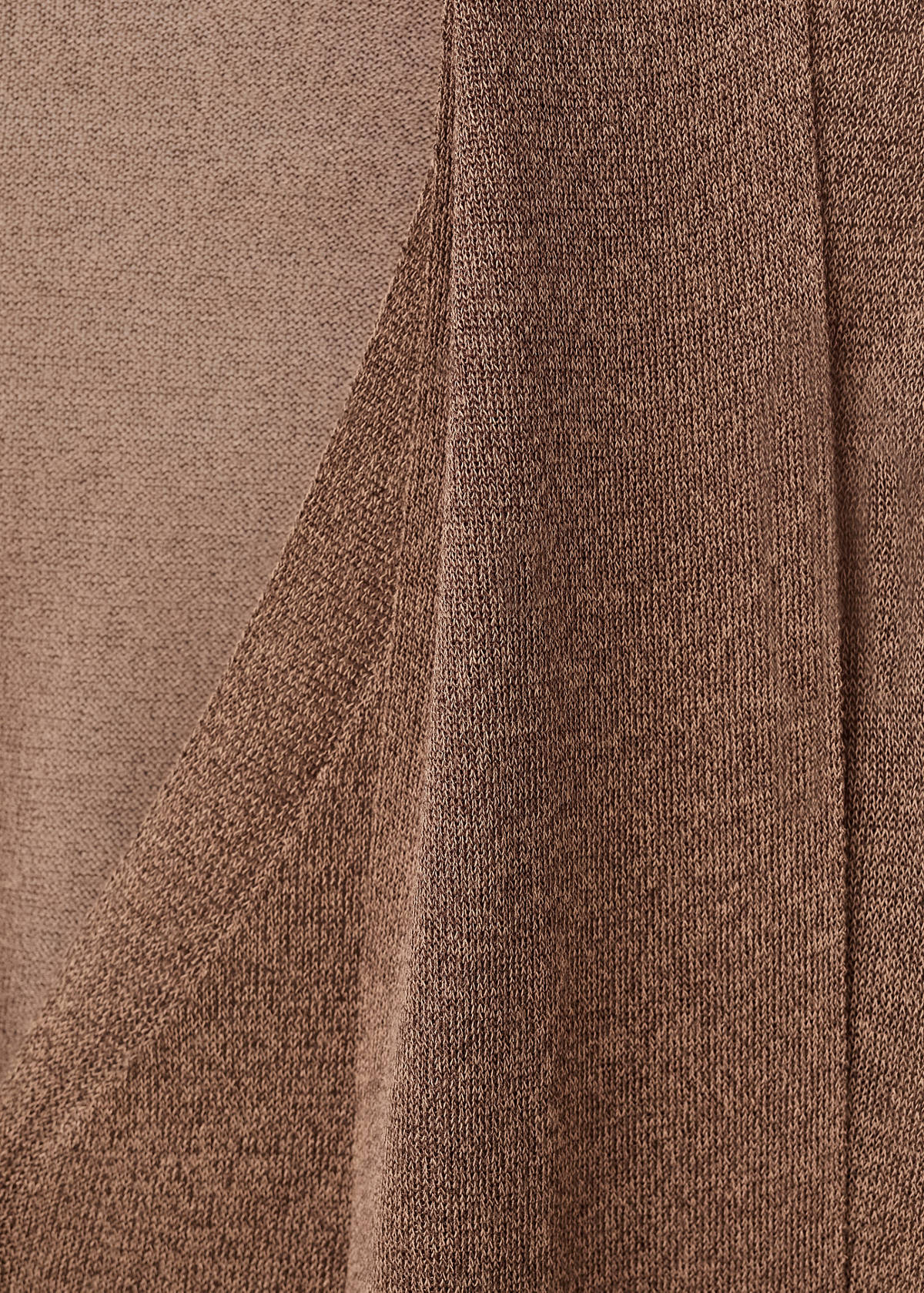 Fine-knit cardigan with foulard — Brown