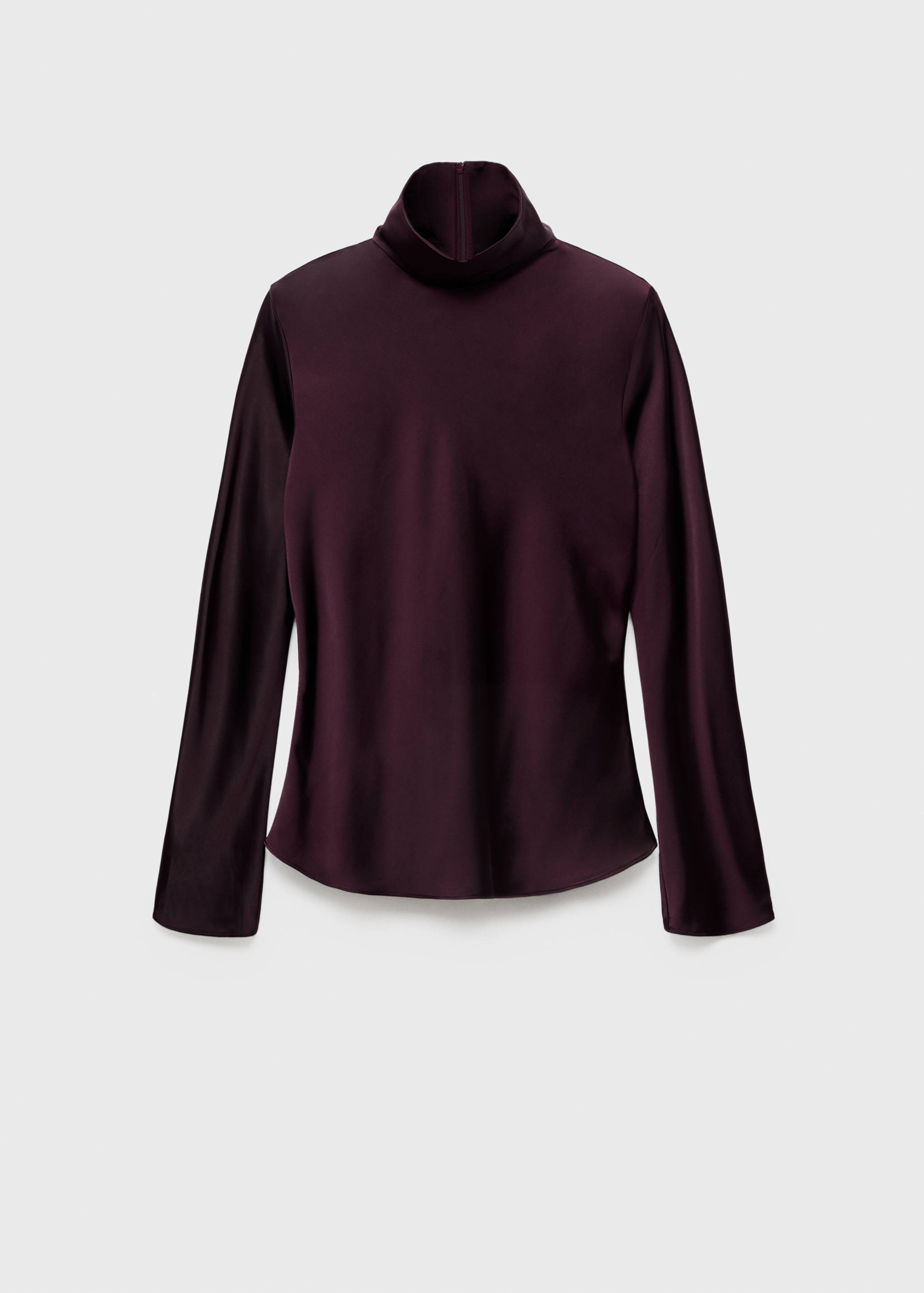 High collar satin blouse - Article without model