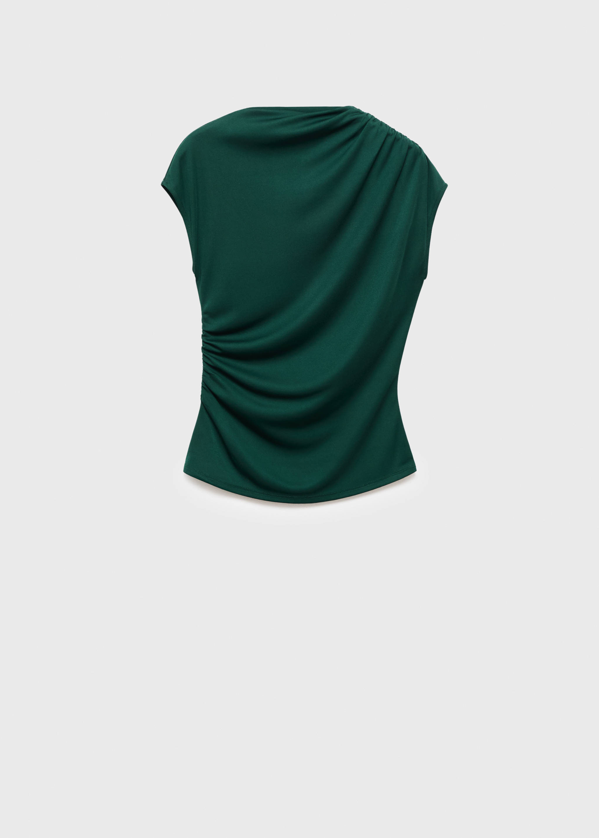 T-shirt with gathered asymmetrical neck - Article without model