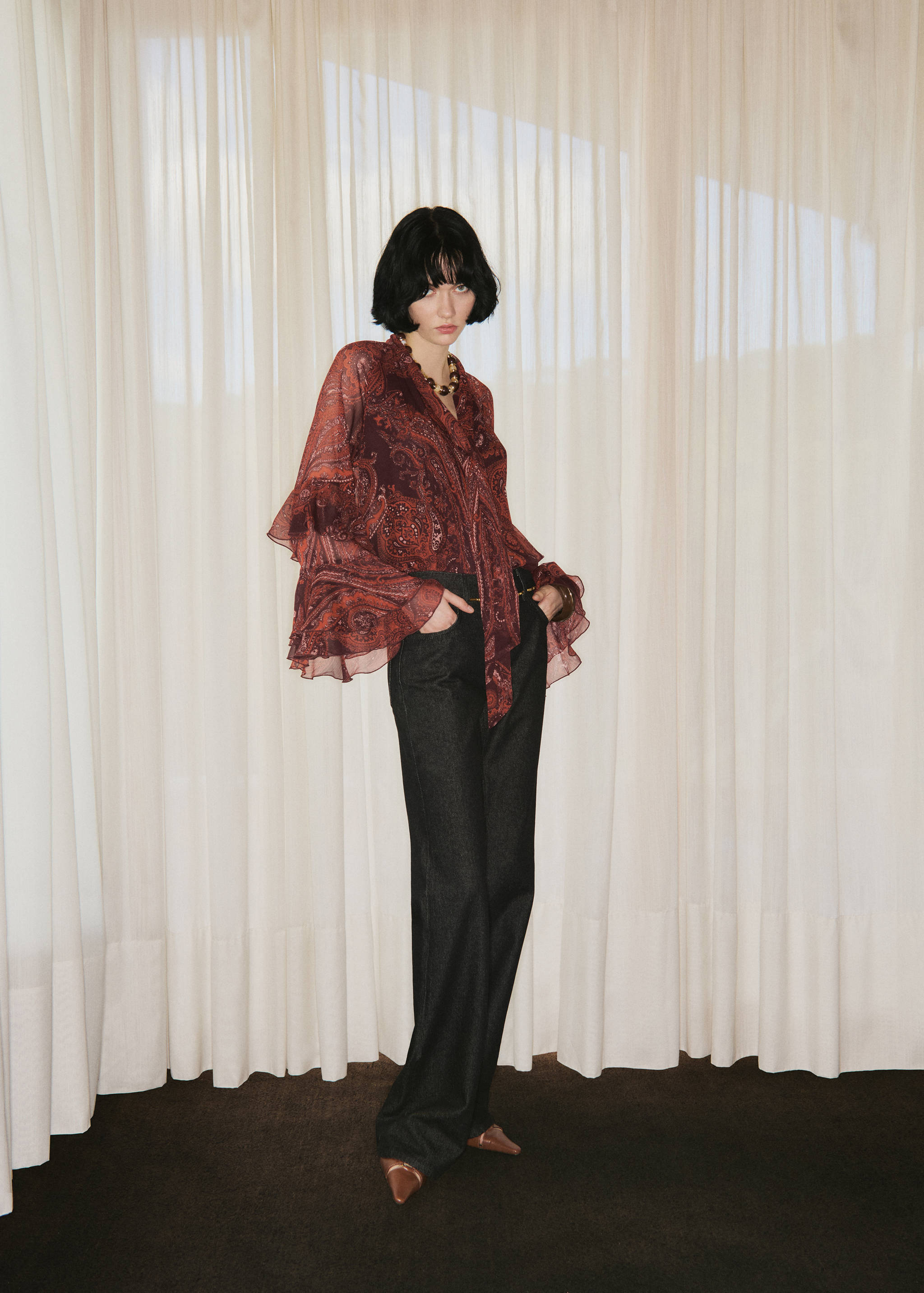 Bluse mit Paisley-Muster - Allgemeine Ansicht