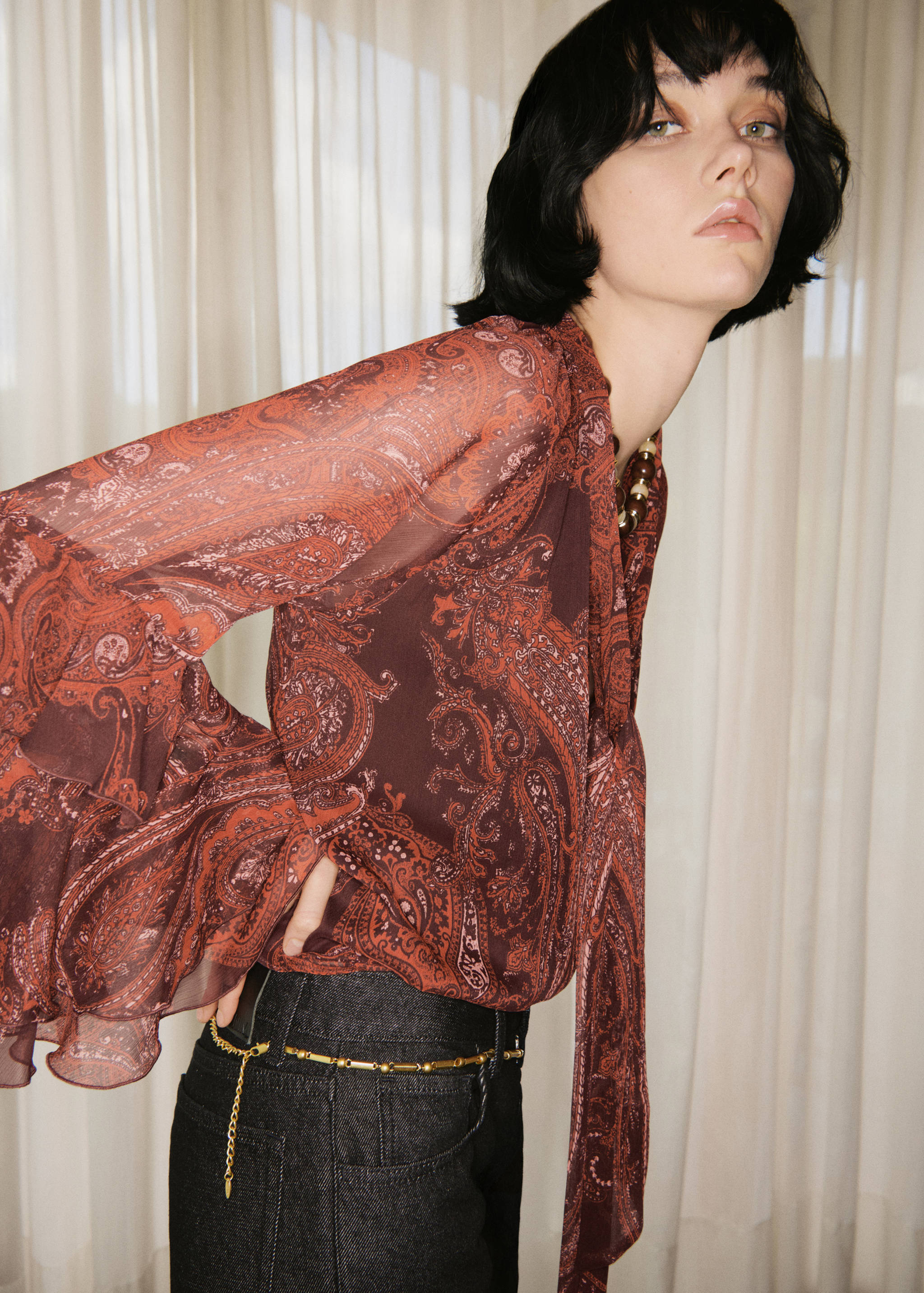 Bluse mit Paisley-Muster - Mittlere Ansicht