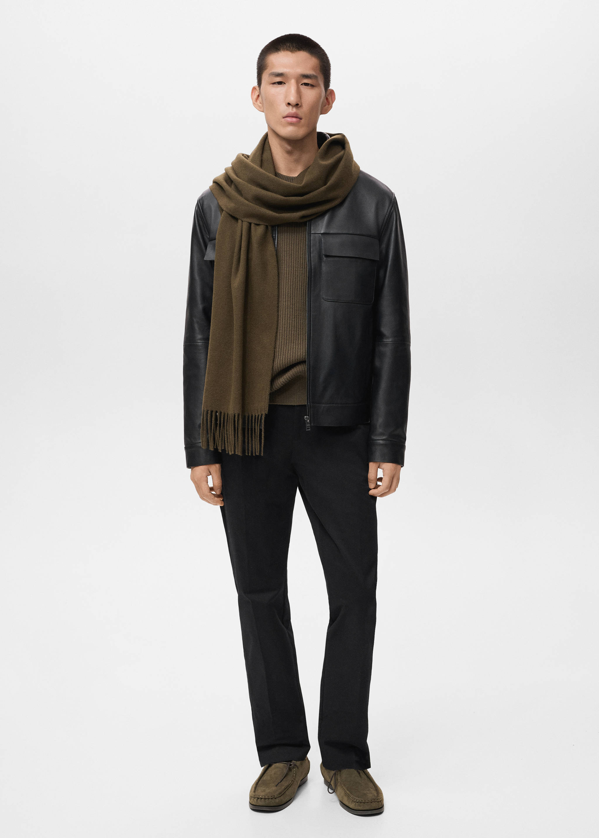 100% leather jacket with pockets - General plane