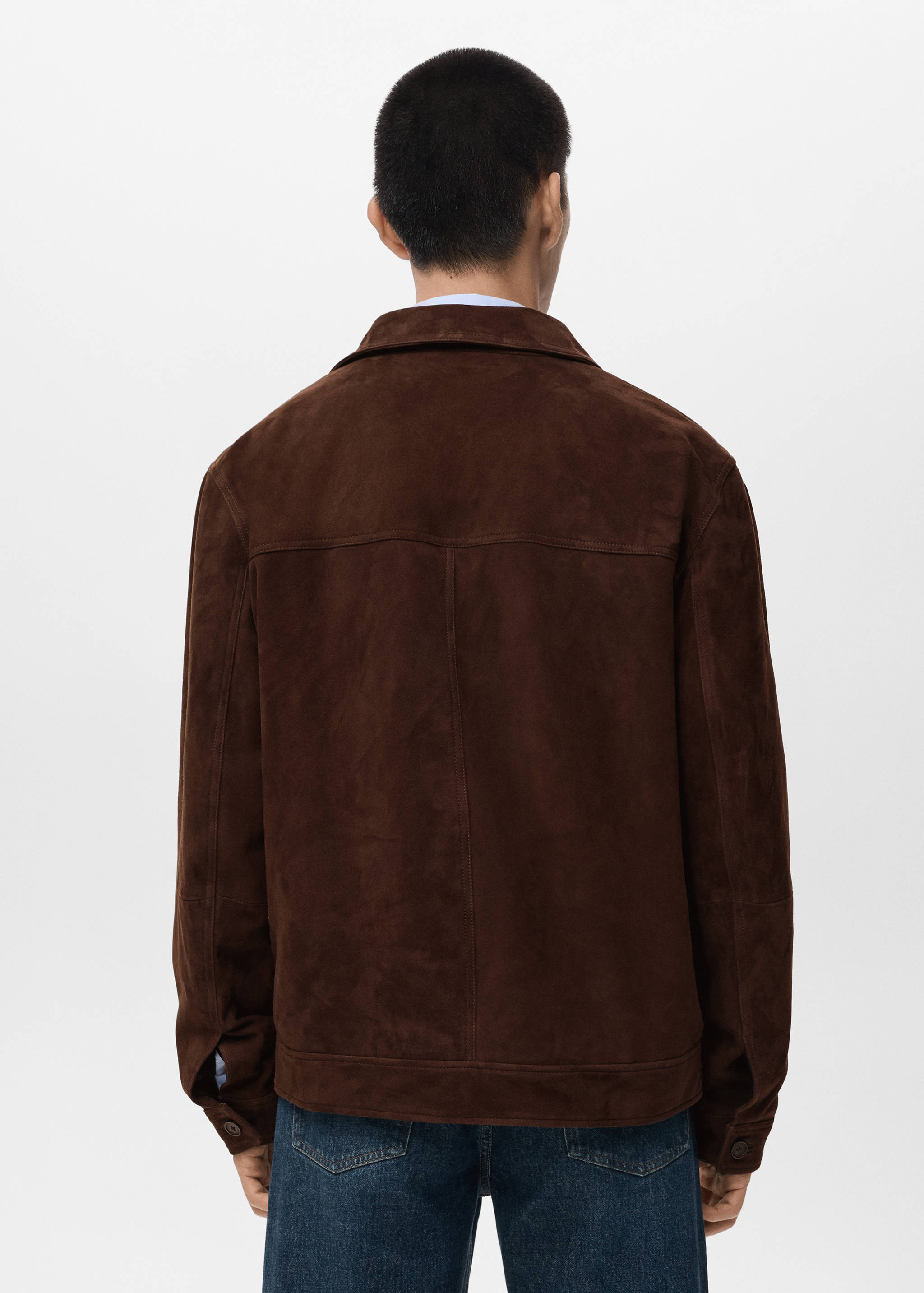 100% leather jacket with pockets - Reverse of the article