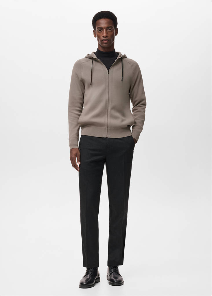 Thermoregulating zip-up sweatshirt — Medium Brown