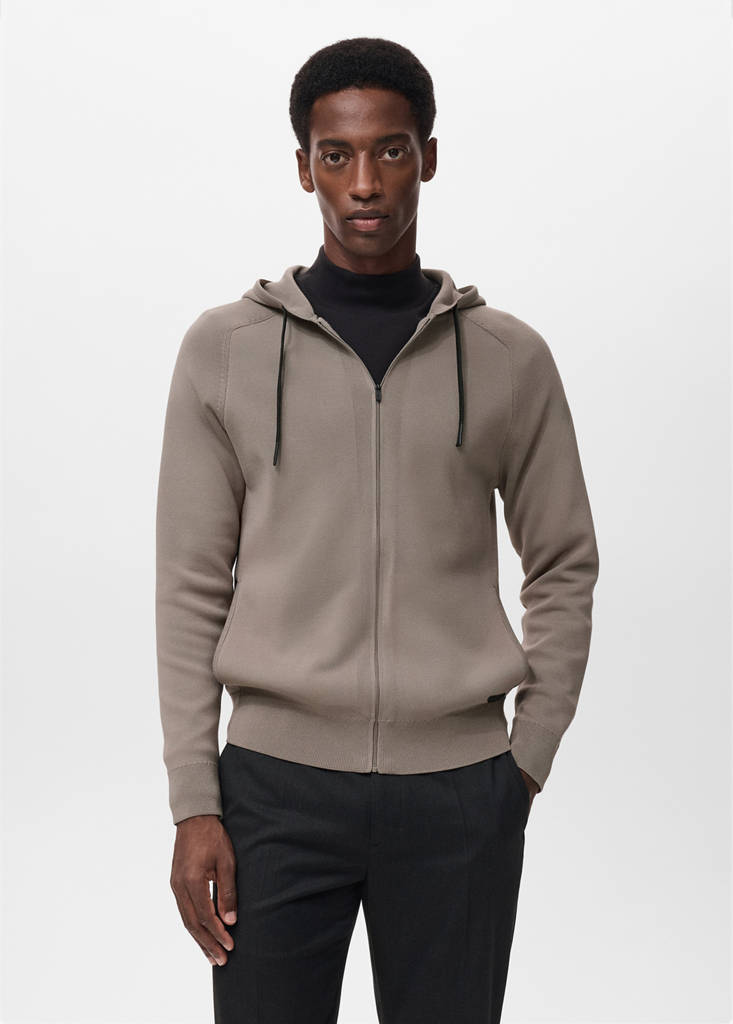 Thermoregulating zip-up sweatshirt — Medium Brown