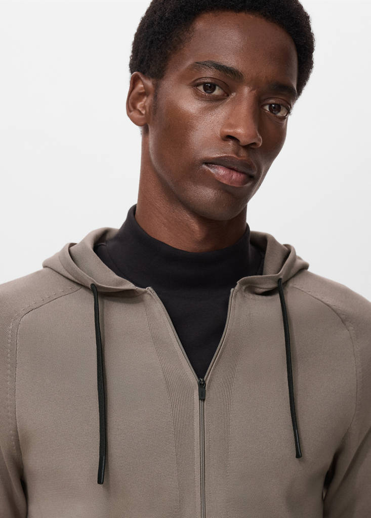 Thermoregulating zip-up sweatshirt — Medium Brown