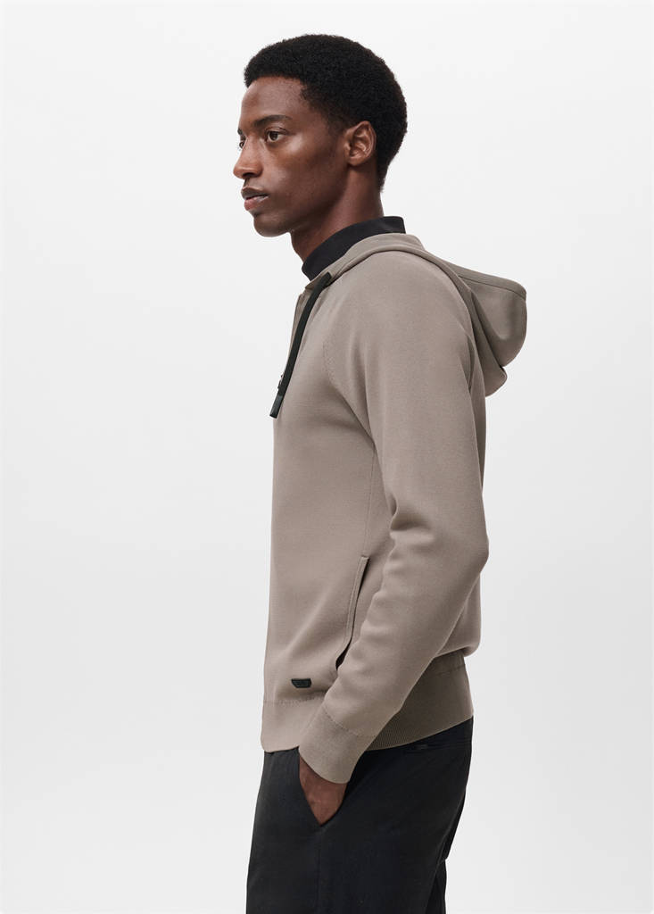 Thermoregulating zip-up sweatshirt — Medium Brown