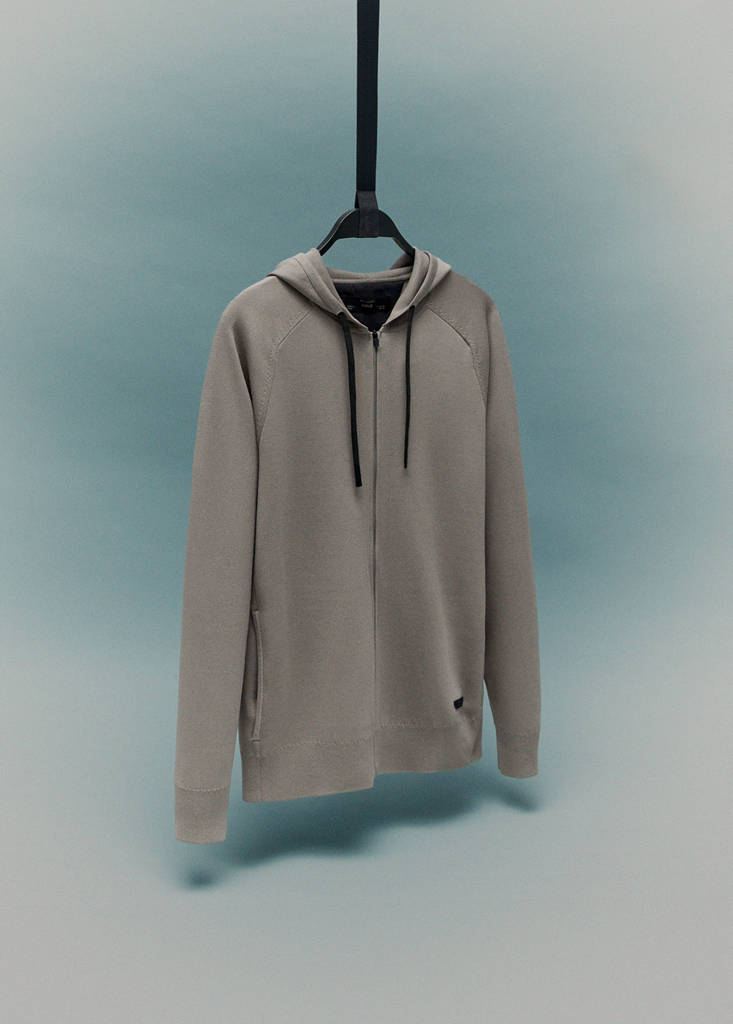 Thermoregulating zip-up sweatshirt — Medium Brown