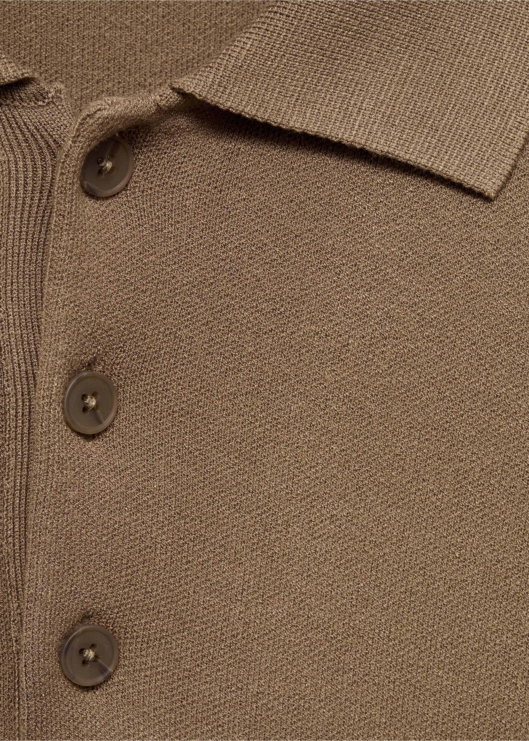 Knitted polo-neck sweater - Details of the article 8, Medium Brown. Ref: 17045974-00.