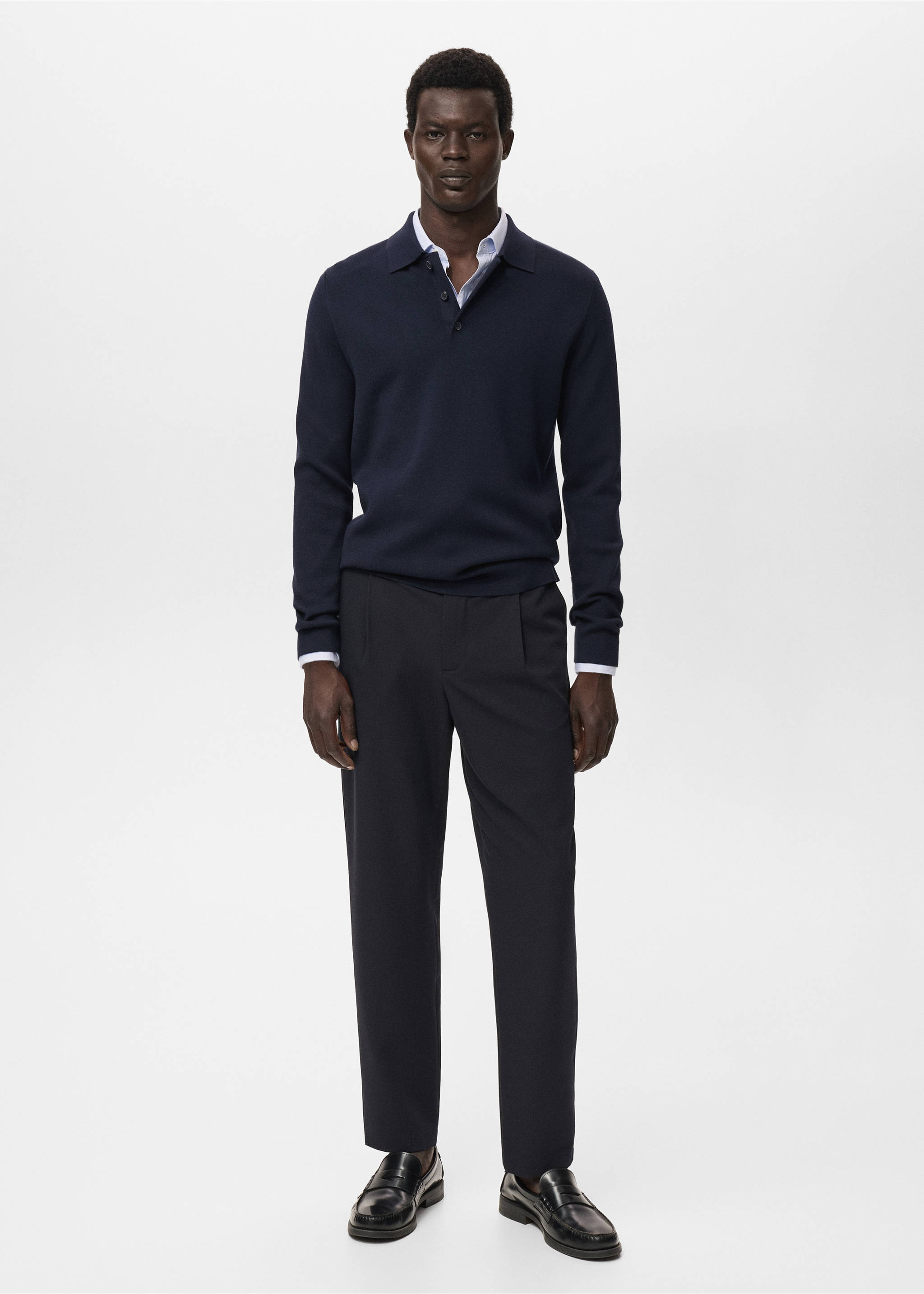 Knitted polo-neck sweater - General plane, Navy. Ref: 17045974-00.
