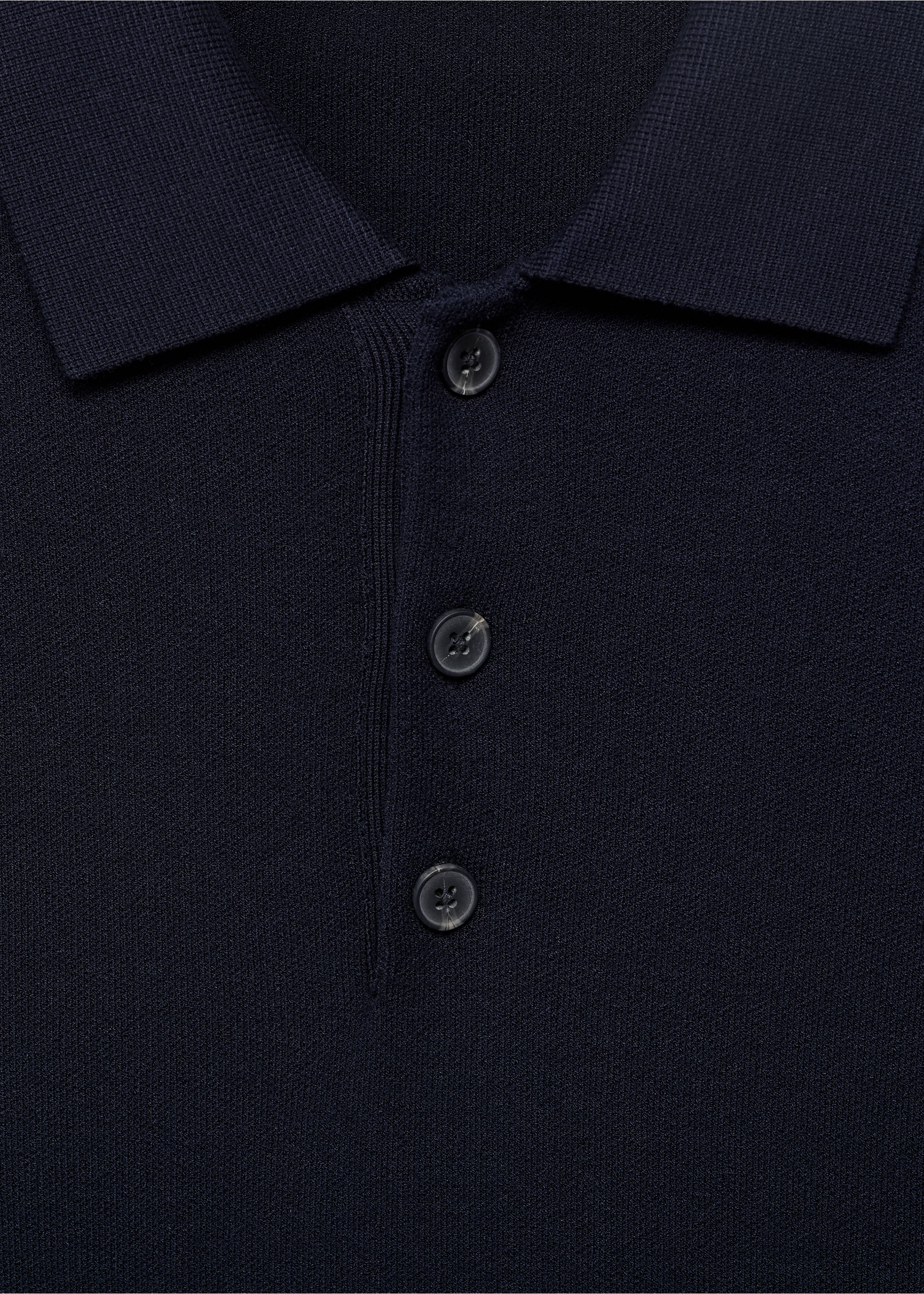 Knitted polo-neck sweater - Details of the article 8, Navy. Ref: 17045974-00.
