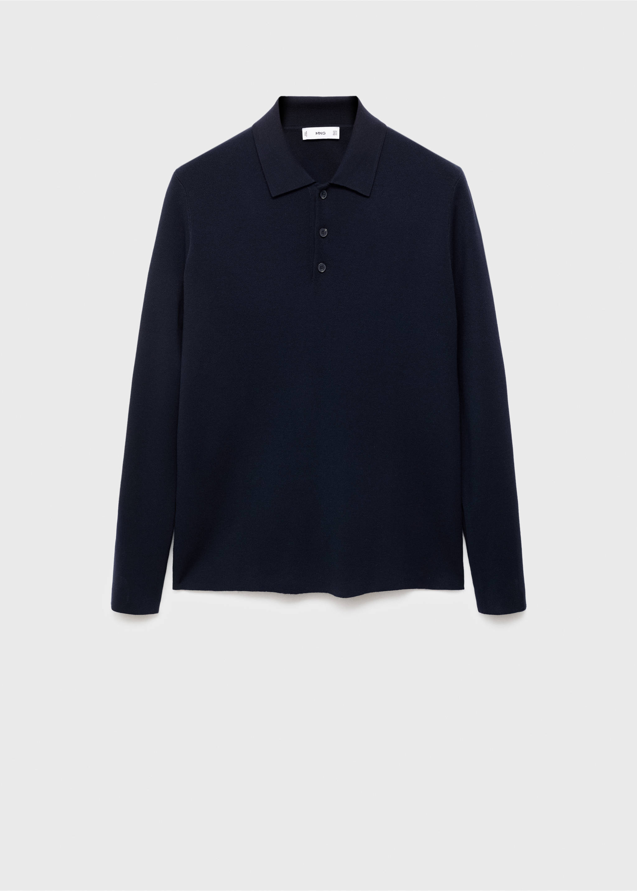 Knitted polo-neck sweater - Article without model, Navy. Ref: 17045974-00.