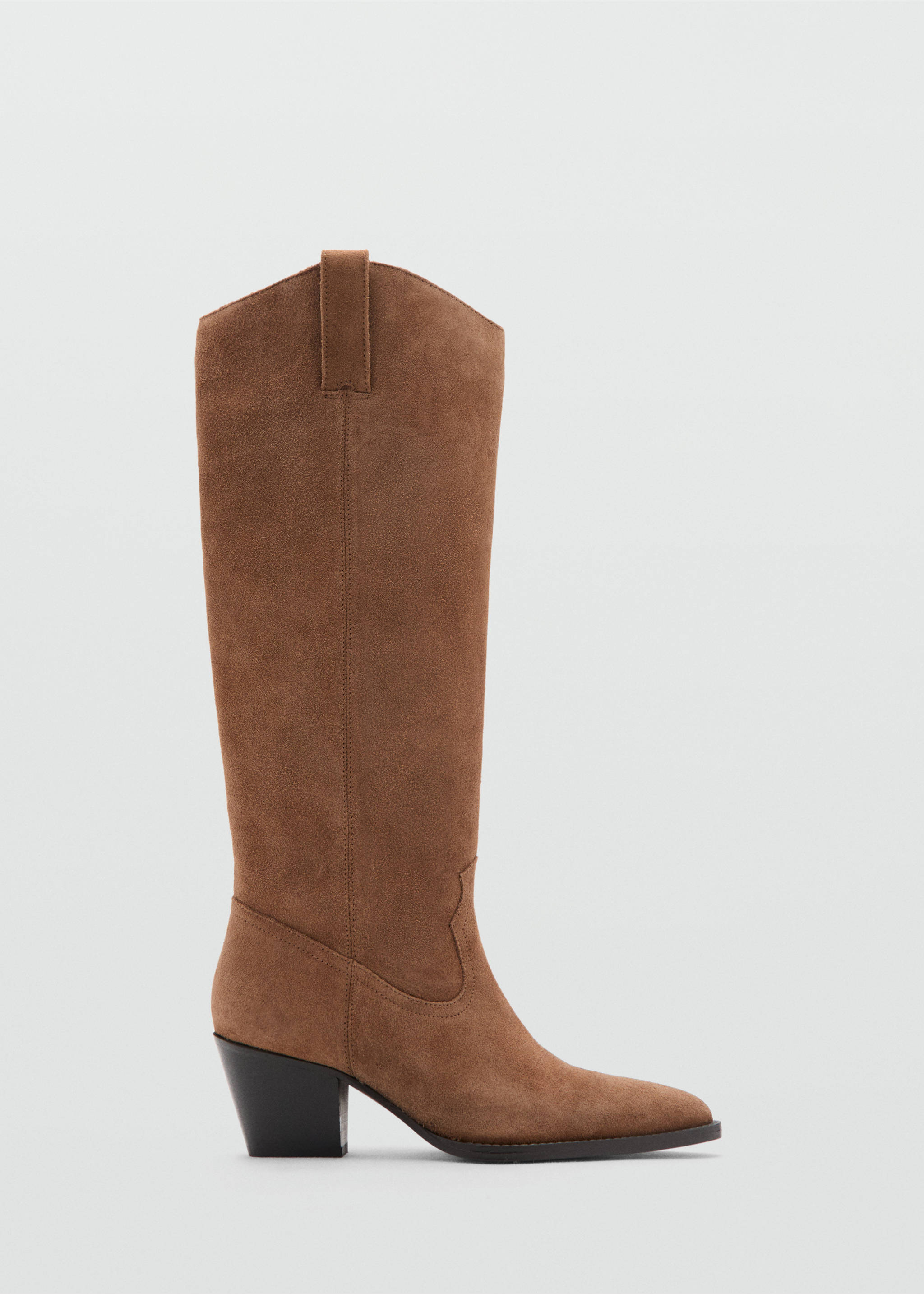 Bottes cuir talon - Article sans modèle, Marron moyen. Ref: 17045978-00.