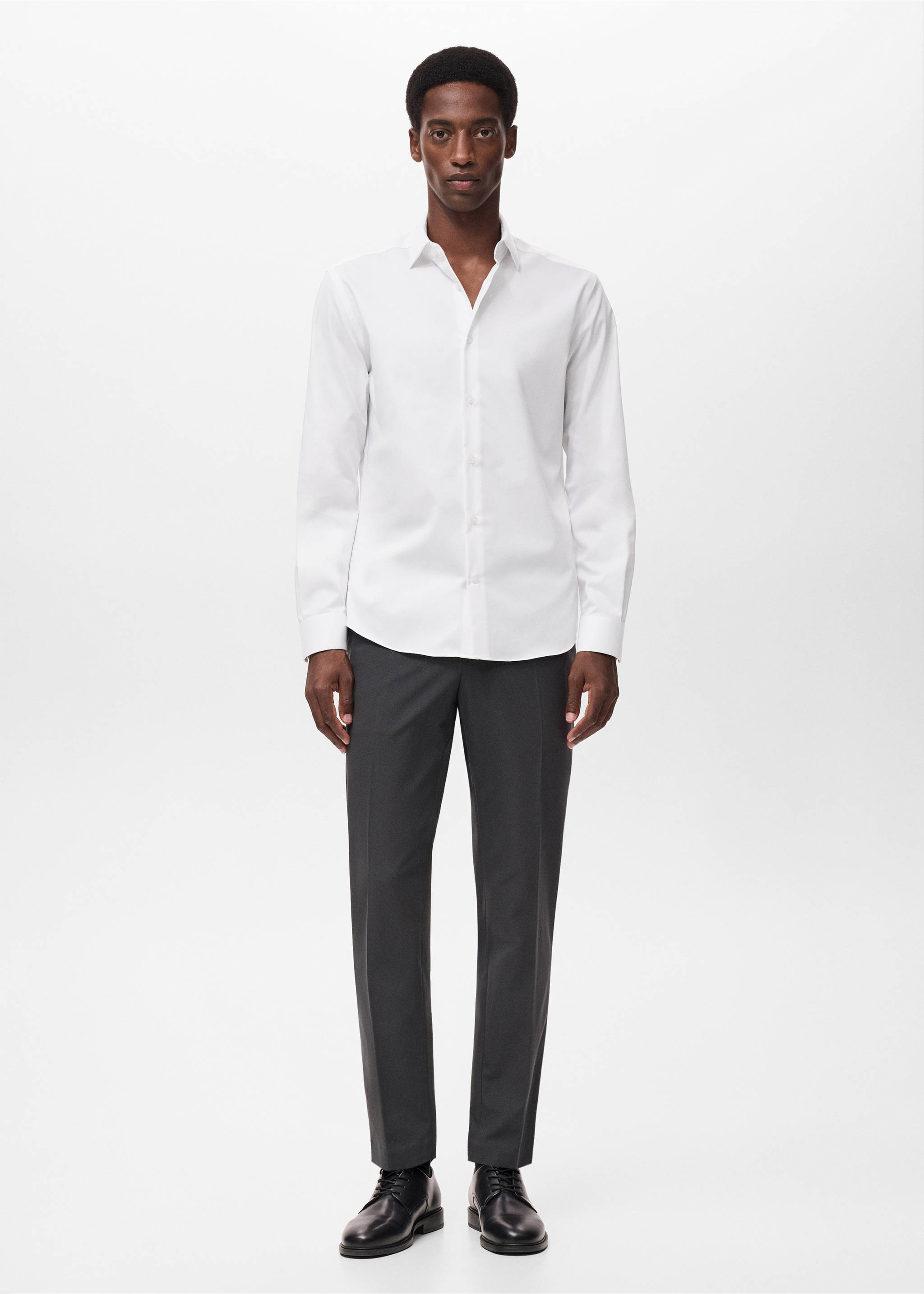 Chemise comfort stretch non-iron - Plan général, Blanc. Ref: 17045980-00.