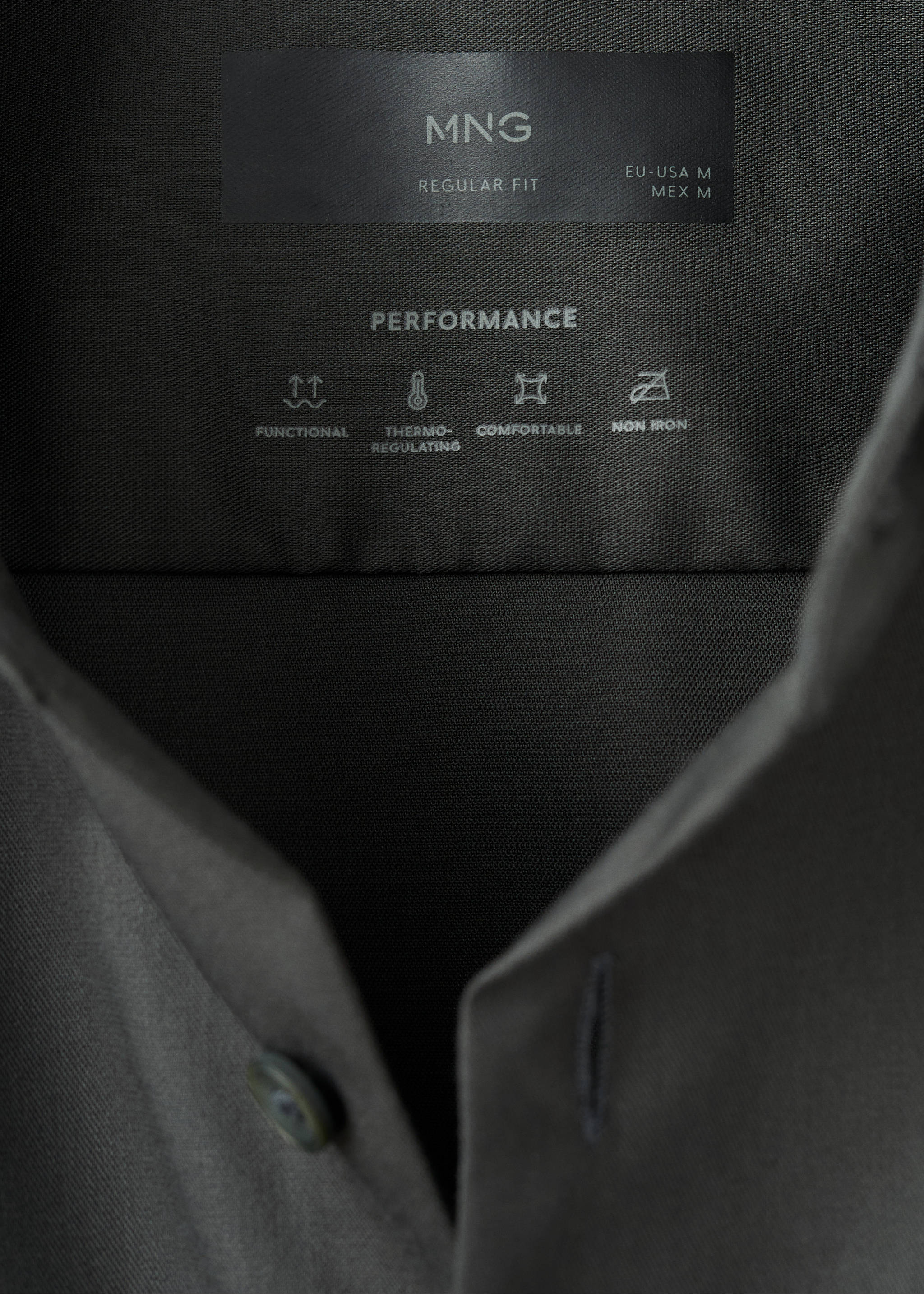 Chemise comfort stretch non-iron - Détail de l'article 8, Kaki. Ref: 17045980-00.