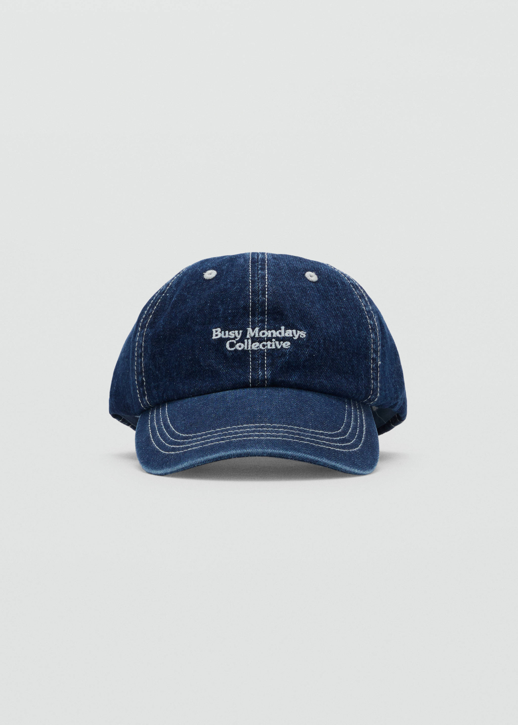 Embroidered denim cap - Medium plane