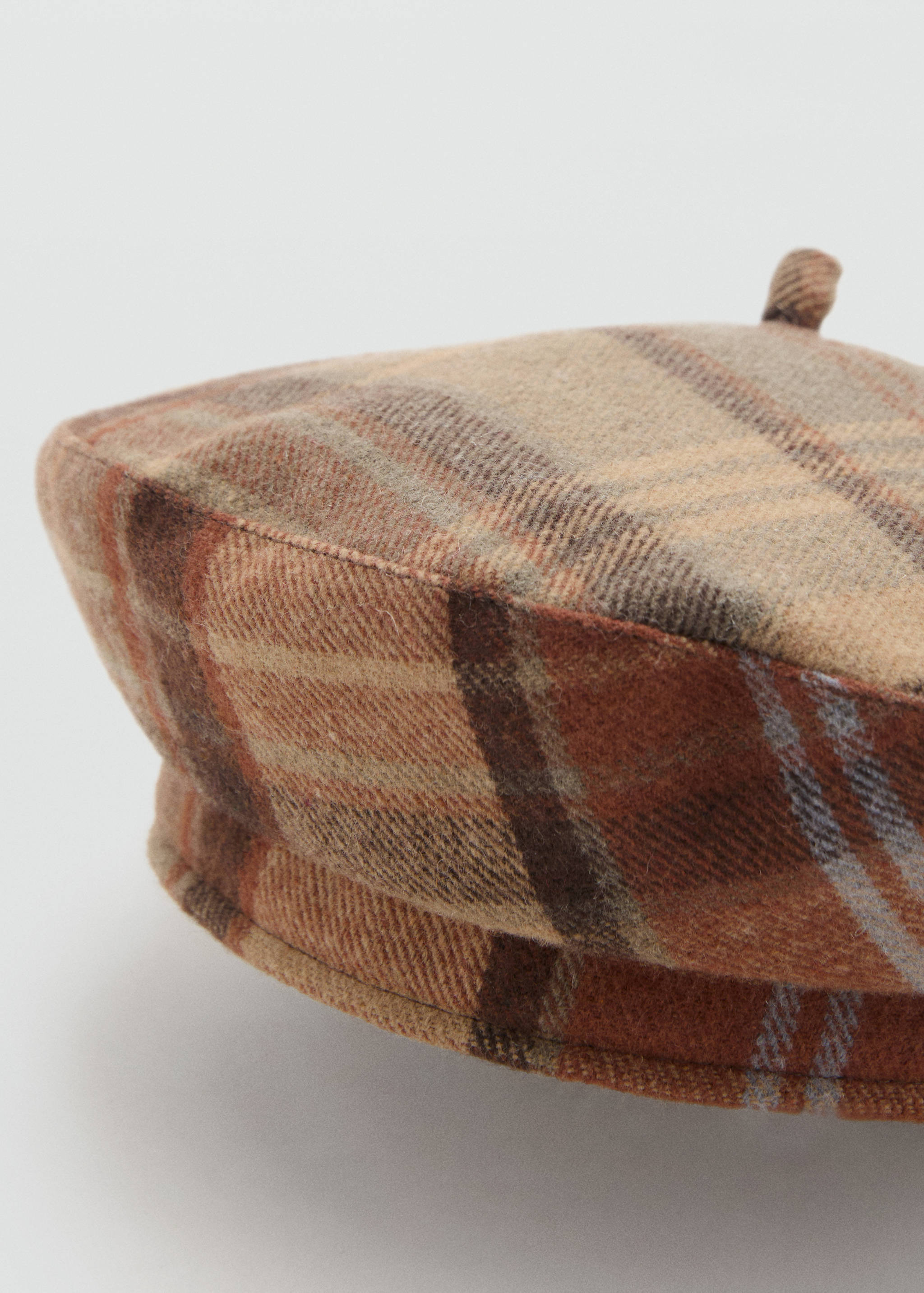 Check beret - Medium plane