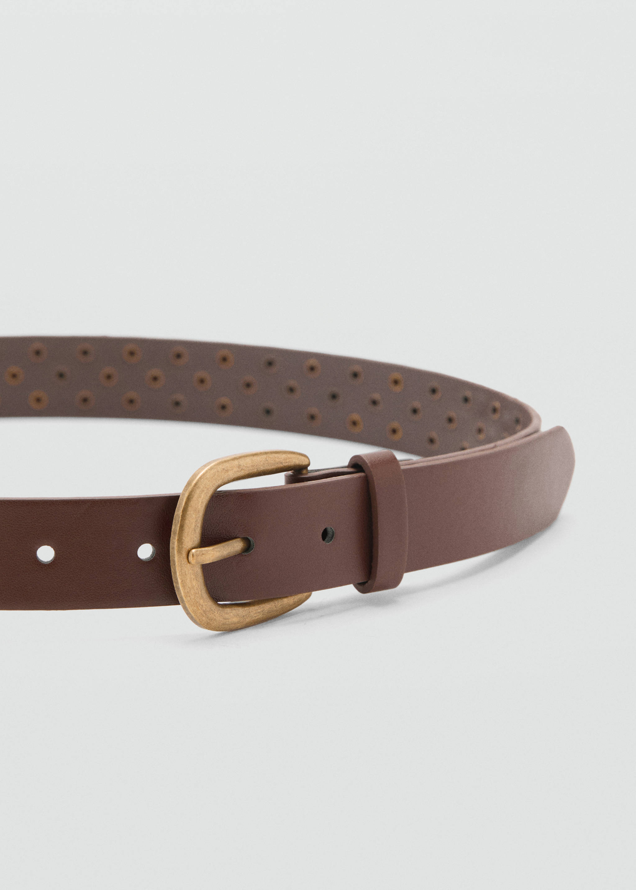 Studded faux-leather belt - Medium plane